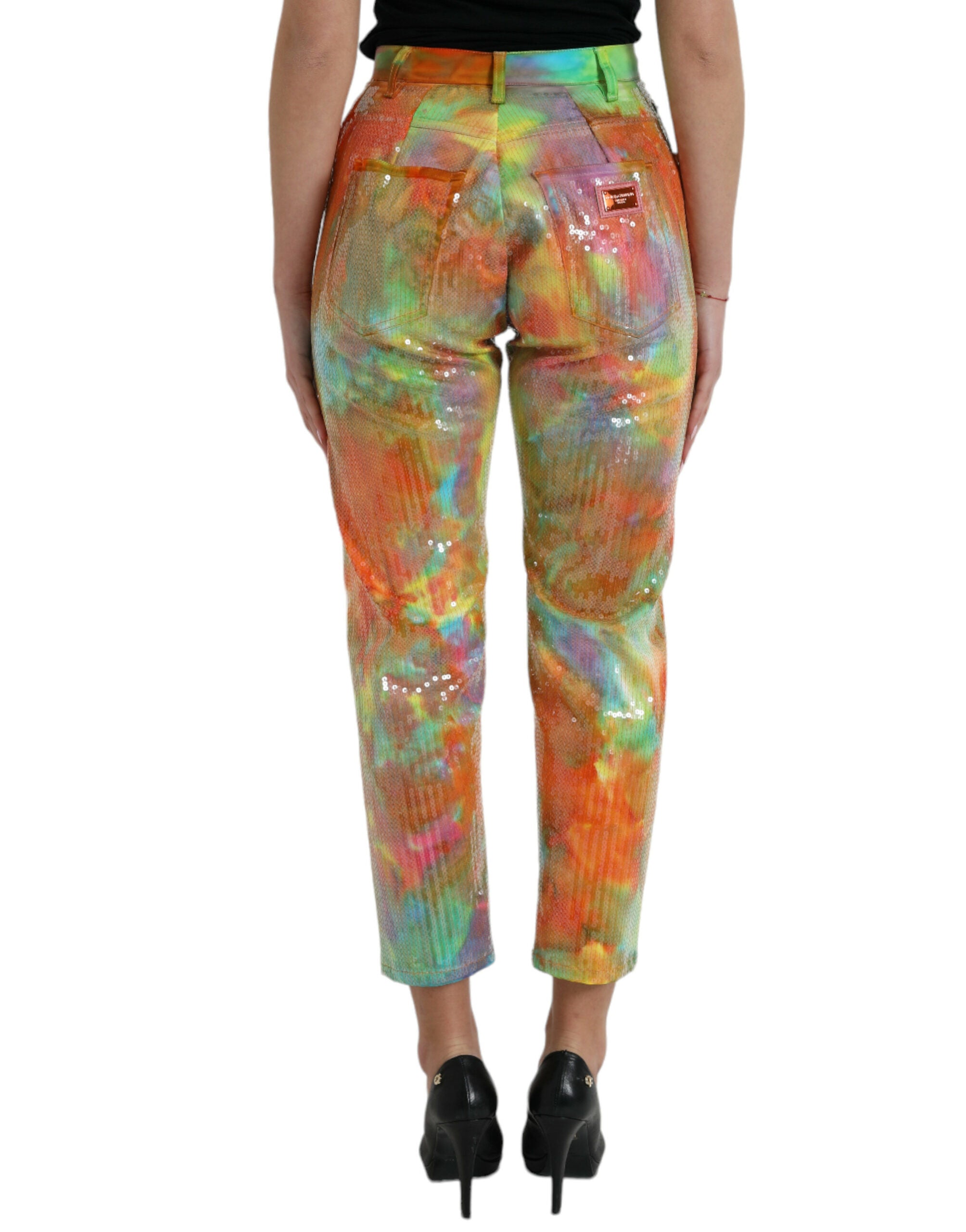 Dolce &amp; Gabbana Pantalon court taille haute multicolore