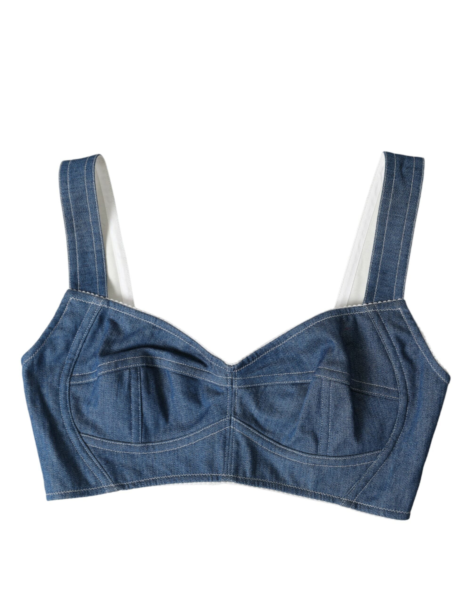 Dolce &amp; Gabbana Haut court bustier bleu élégant