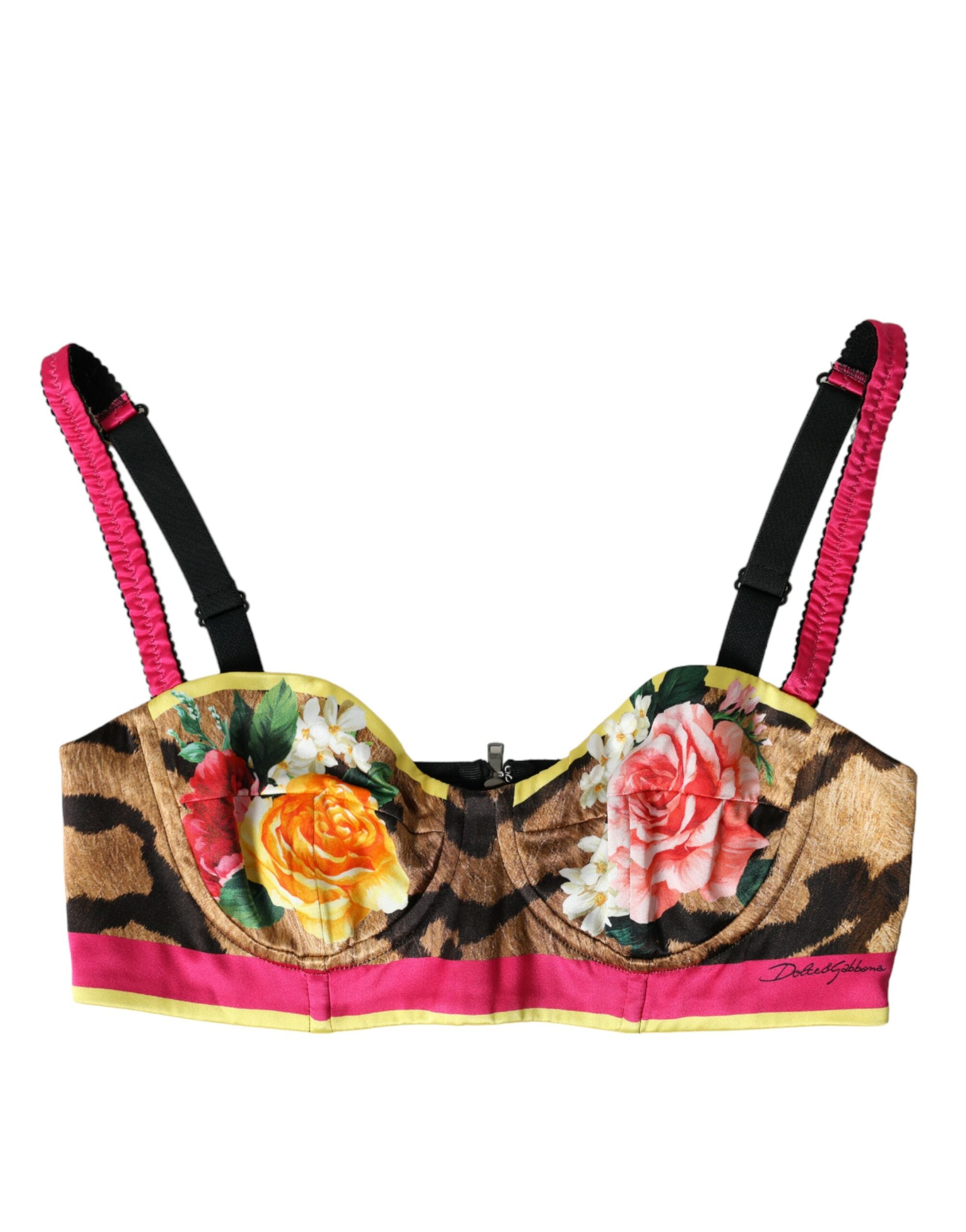 Dolce &amp; Gabbana Haut court bustier en soie mélangée florale