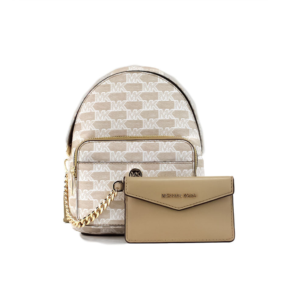 Michael Kors Maisie Mini Camel Signature Canvas 2-n-1 Card Case Sac à dos