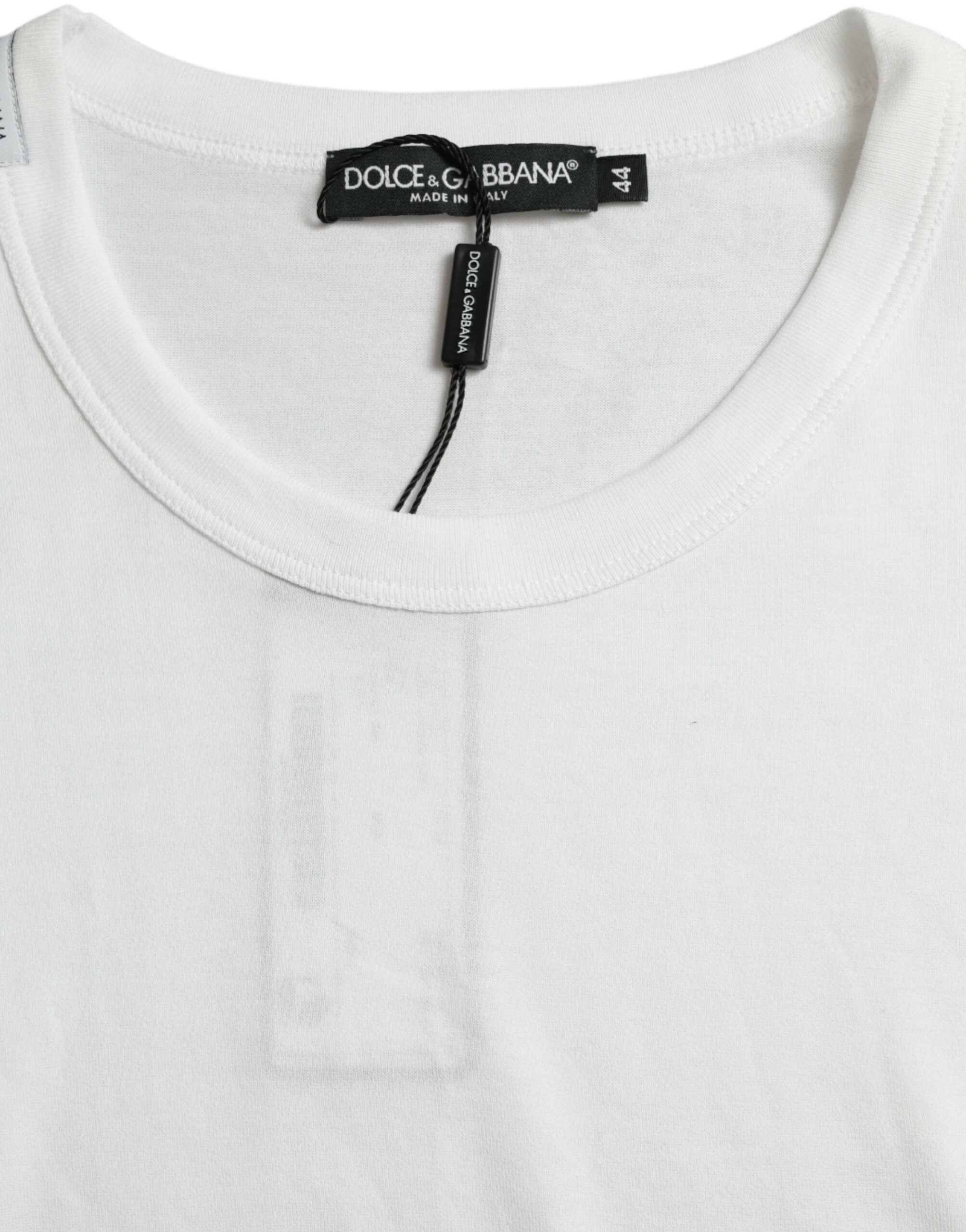 Dolce &amp; Gabbana T-shirt blanc à manches courtes et col rond