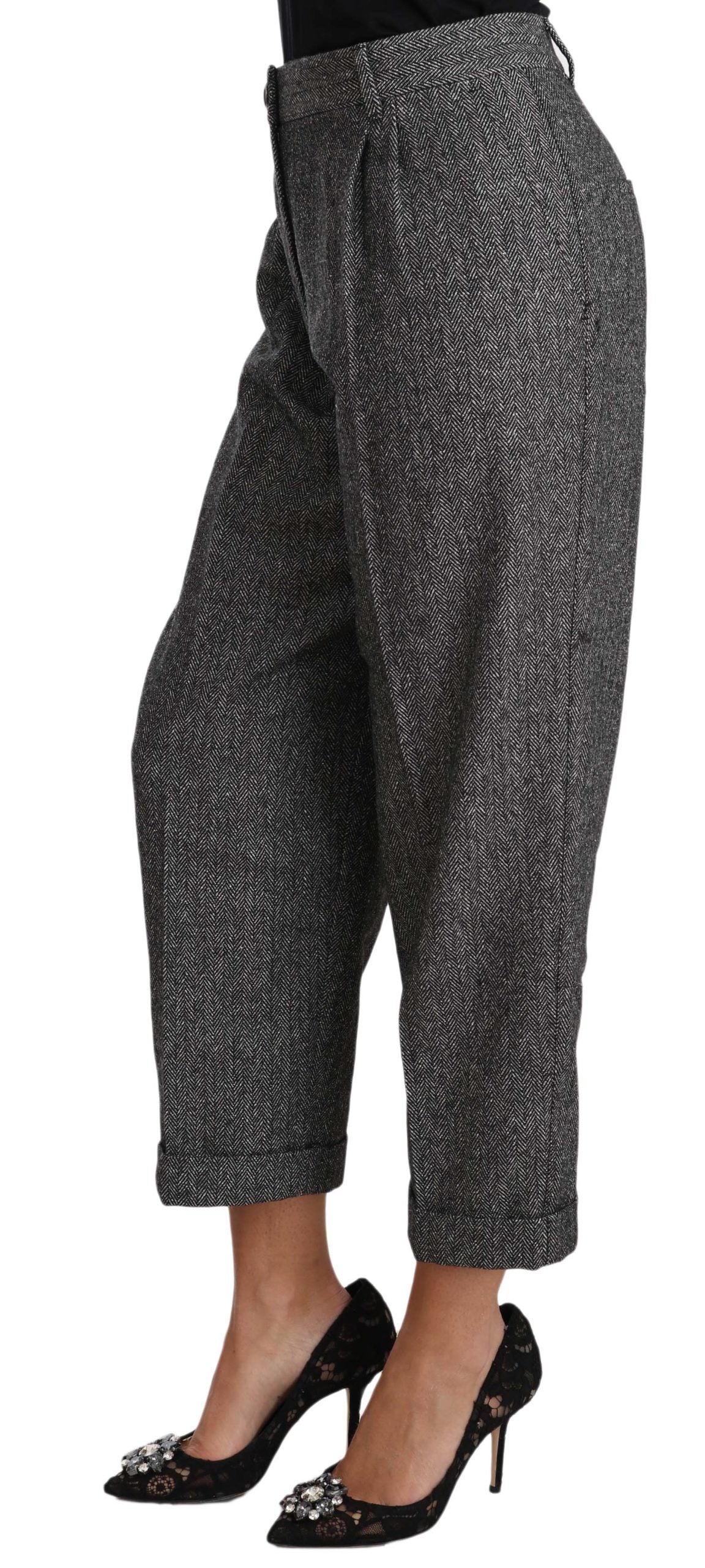 Dolce &amp; Gabbana Pantalon élégant en laine mélangée gris