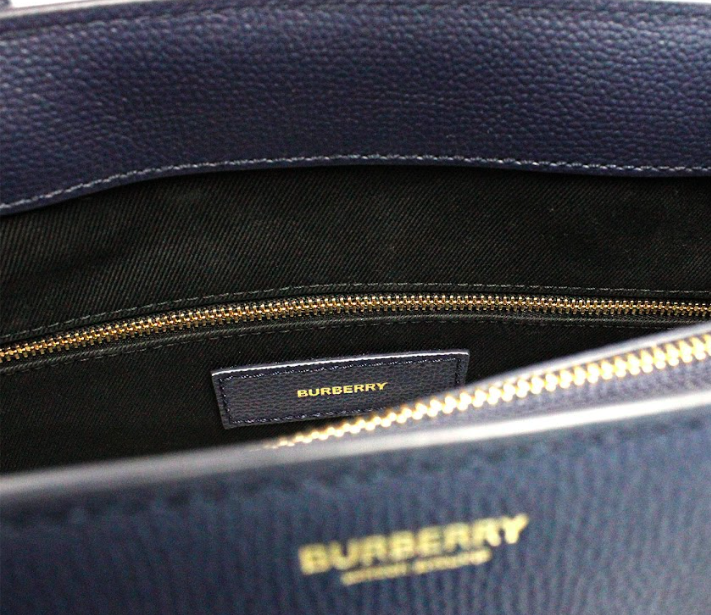 Burberry Banner Medium Regency Bleu Cuir Fourre-tout Bandoulière Sac à main Sac à main