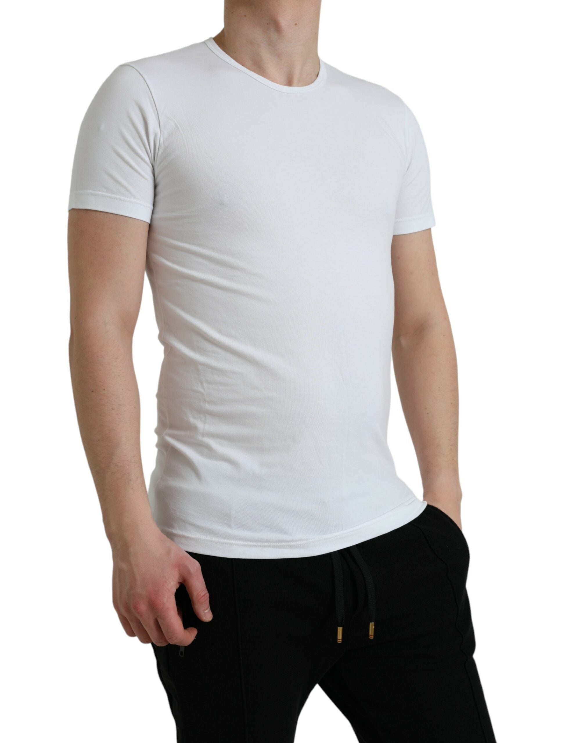 Dolce &amp; Gabbana T-shirt de sous-vêtements à col rond en coton blanc