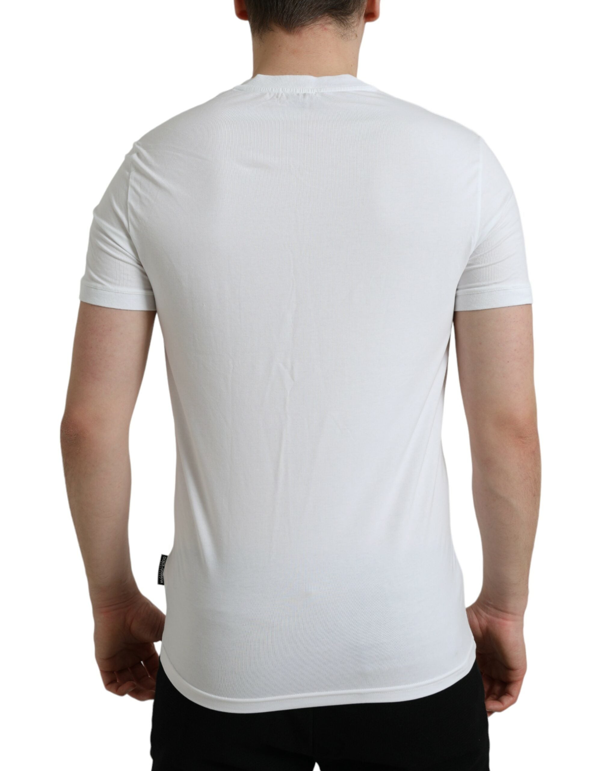 Dolce &amp; Gabbana T-shirt de sous-vêtements à manches courtes et col en V en coton blanc