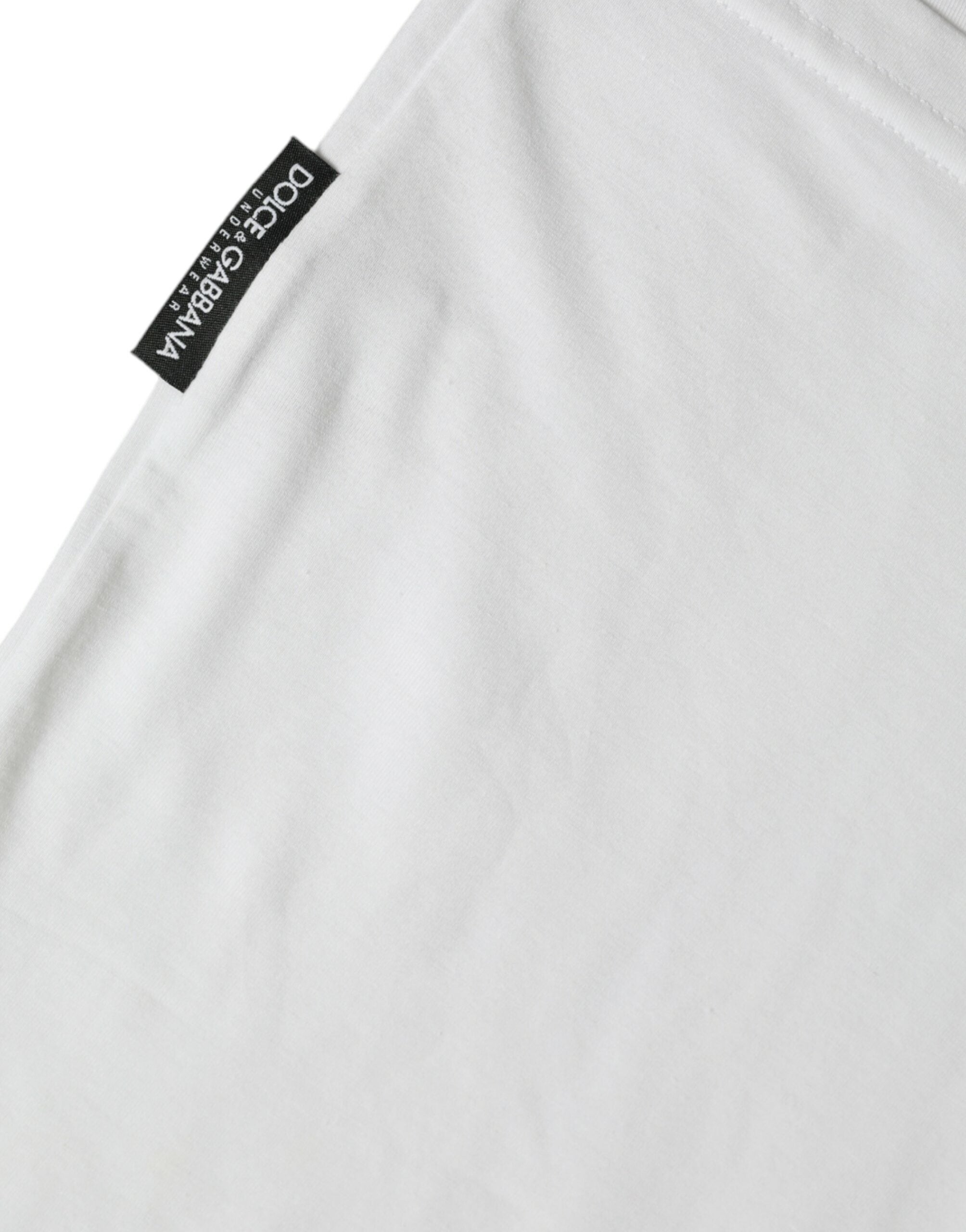 Dolce &amp; Gabbana T-shirt de sous-vêtements à manches courtes et col en V en coton blanc