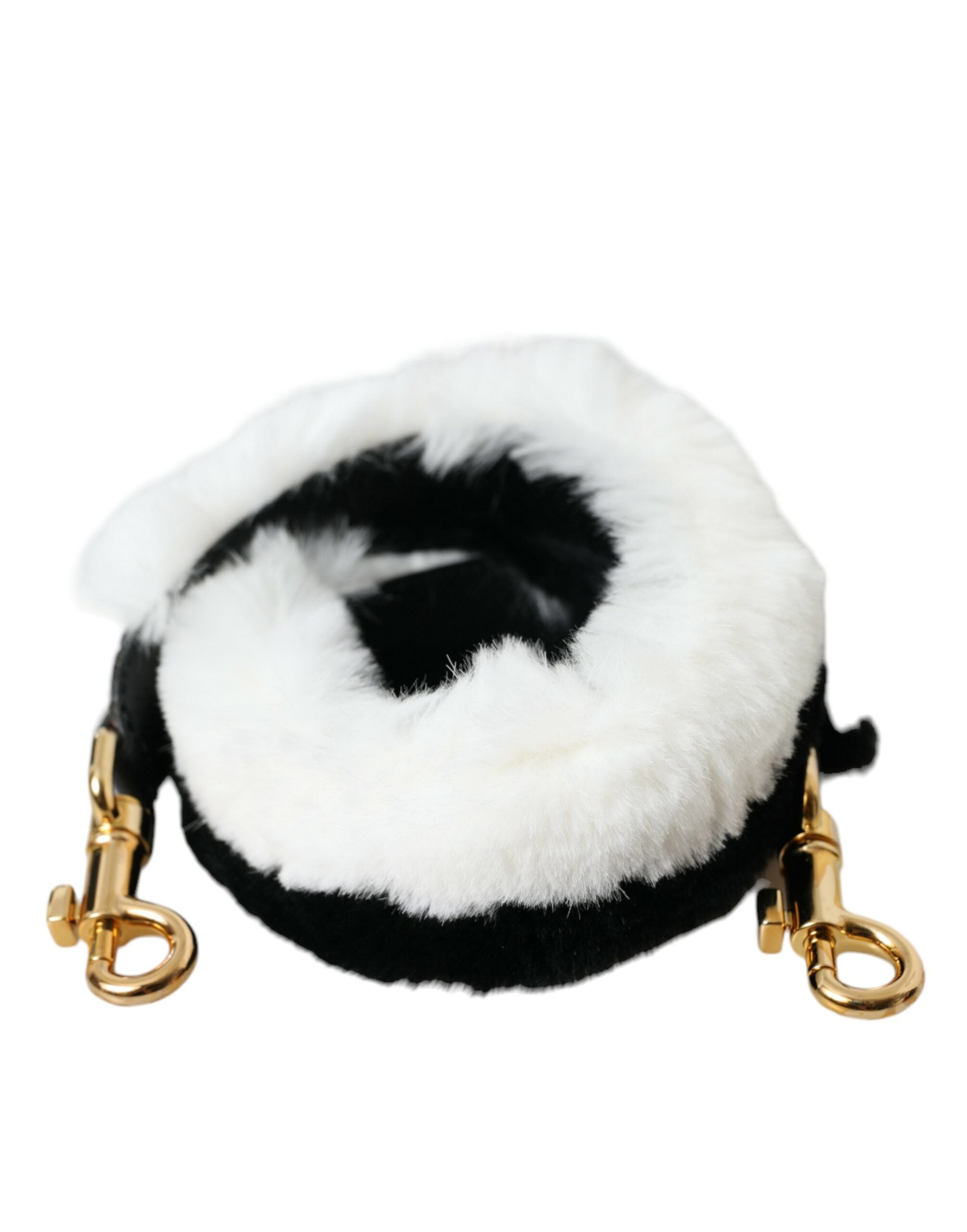 Dolce &amp; Gabbana Bandoulière accessoire en fourrure de lapin blanc noir