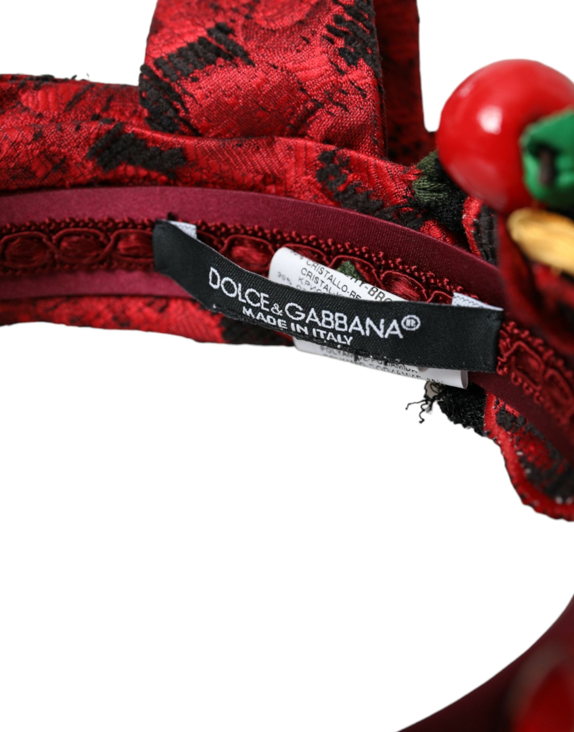 Dolce &amp; Gabbana Rouge Cerise Sicile Embelli Femmes Bandeau Diadème