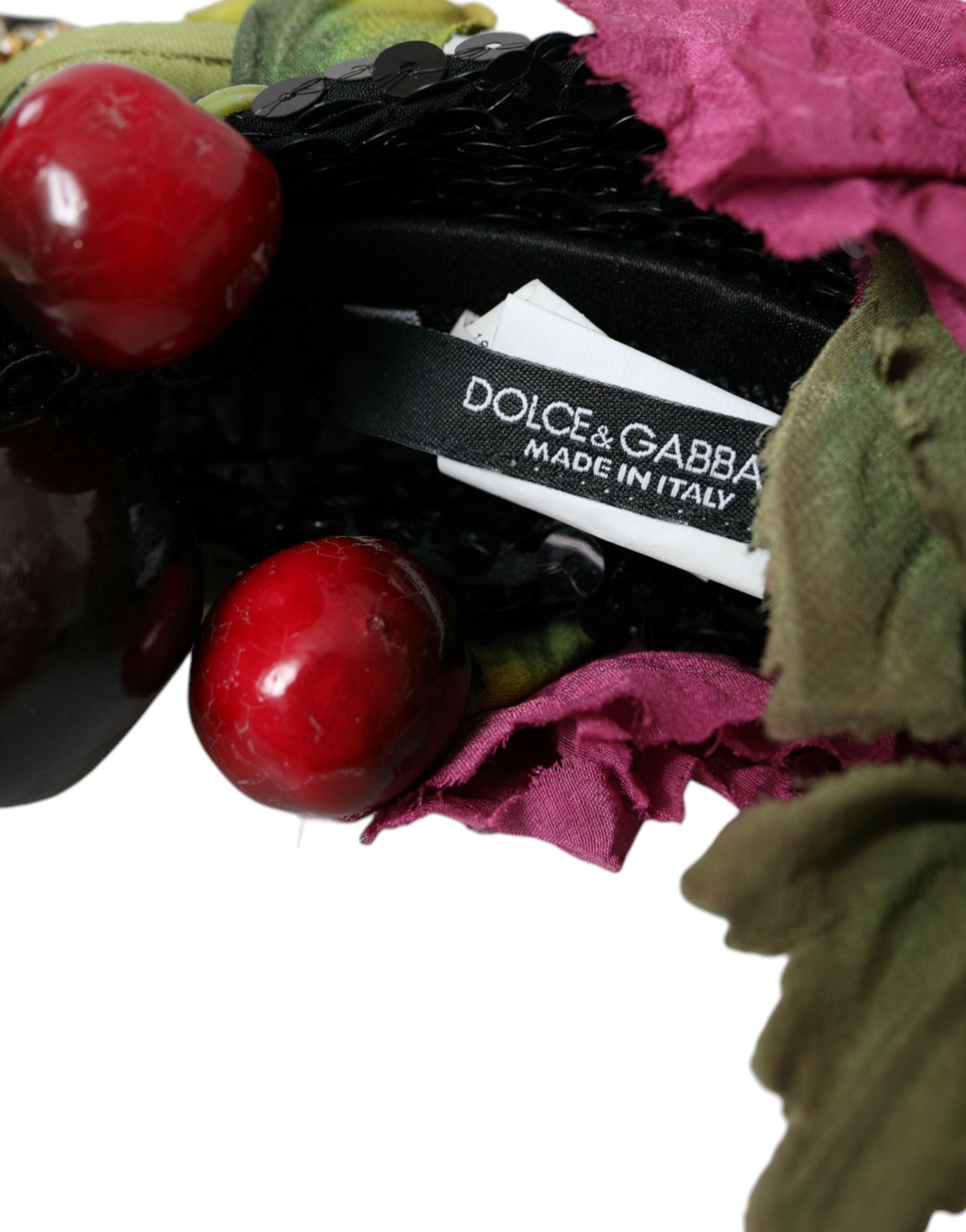 Dolce &amp; Gabbana Diadème de déclaration de bandeau en cristal de cerise de pastèque rouge