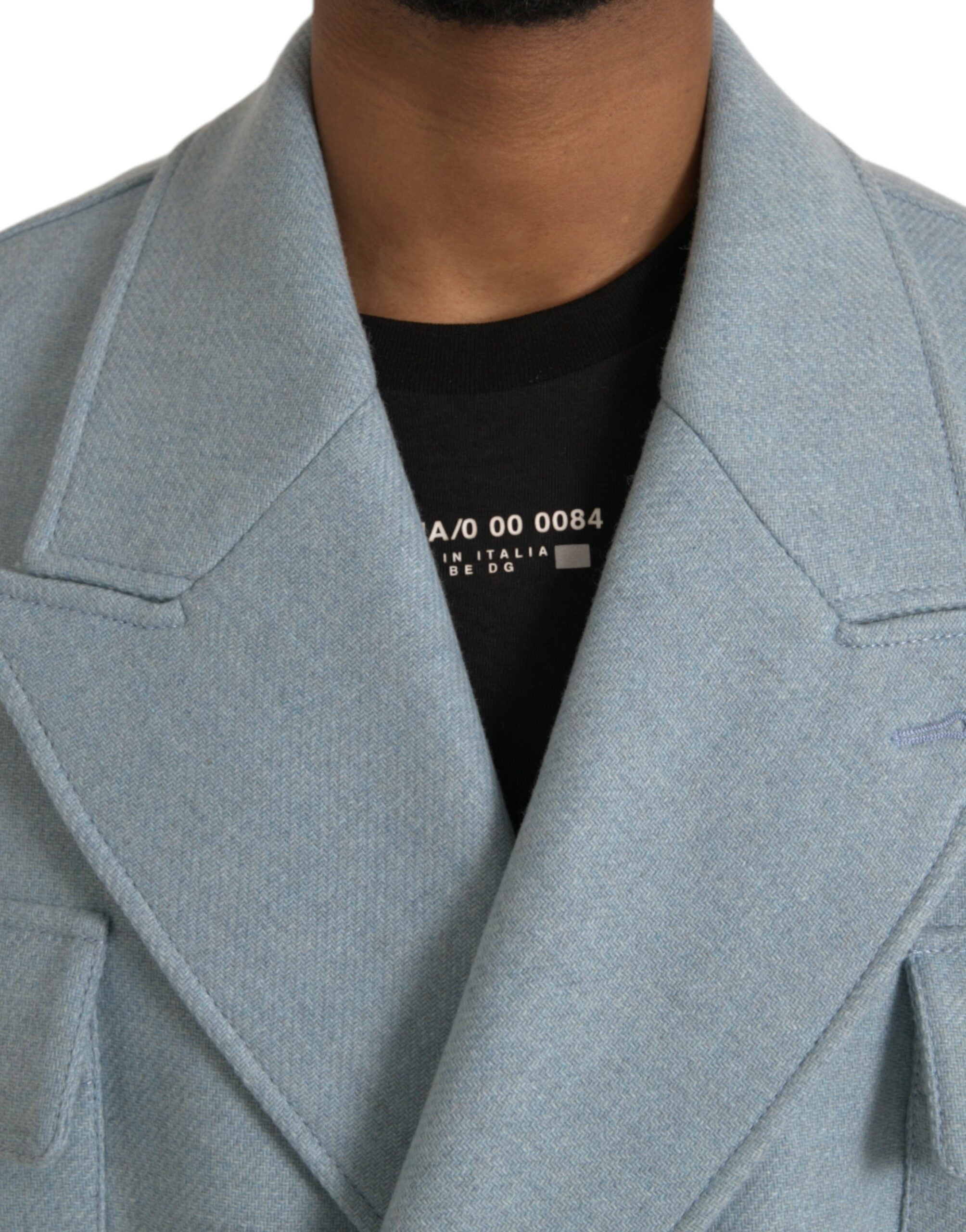 Dolce &amp; Gabbana Veste trench-coat bleue à double boutonnage