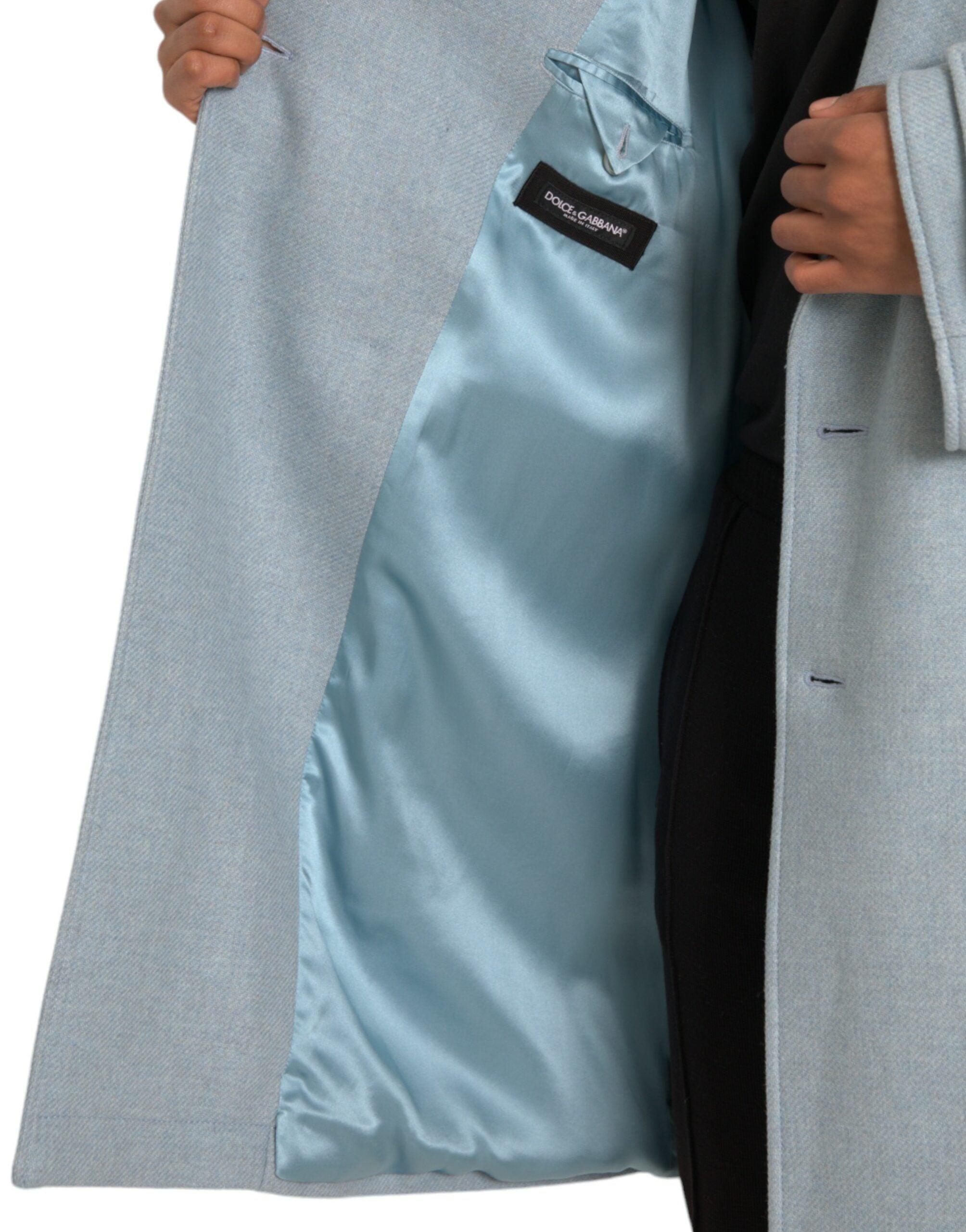 Dolce &amp; Gabbana Veste trench-coat bleue à double boutonnage