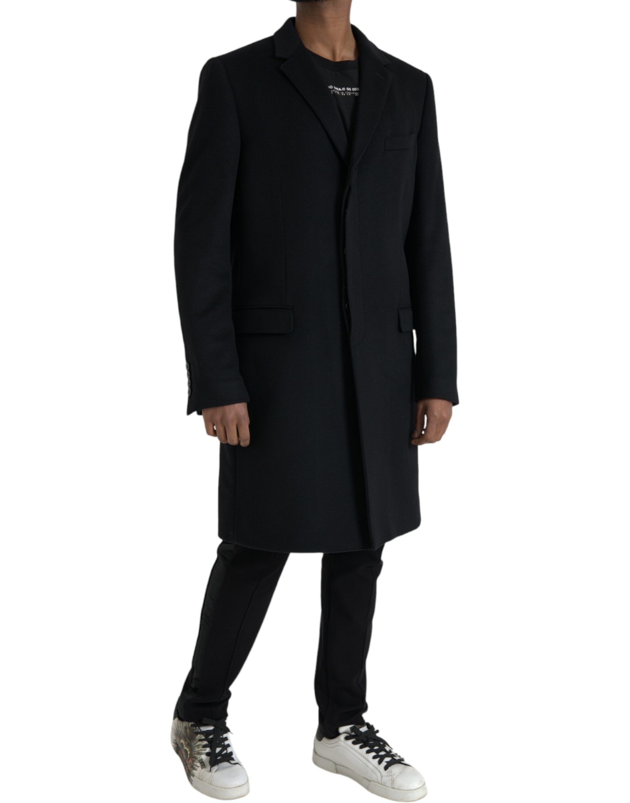 Dolce &amp; Gabbana Veste trench-coat en laine et cachemire noir