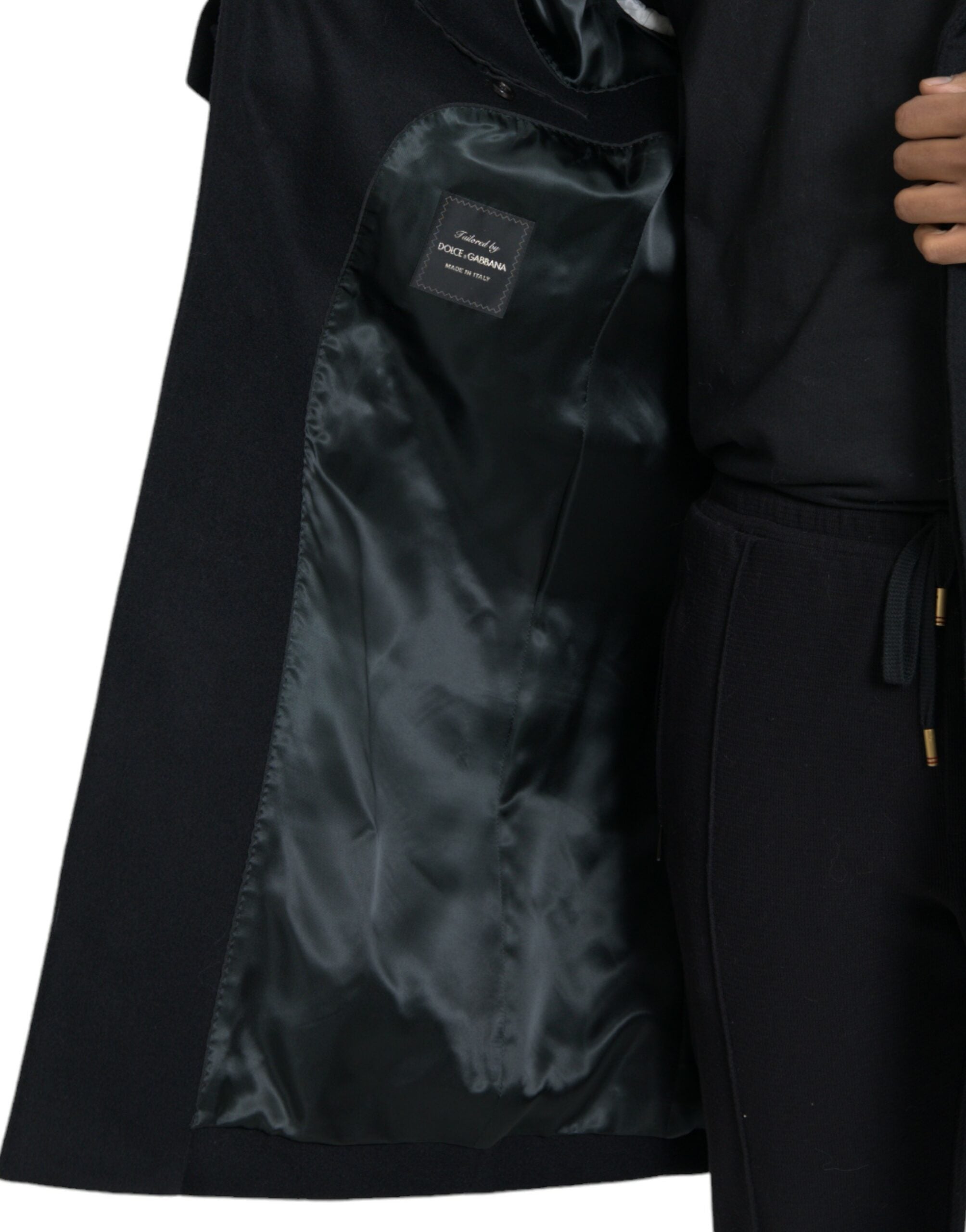 Dolce &amp; Gabbana Veste trench-coat en laine et cachemire noir