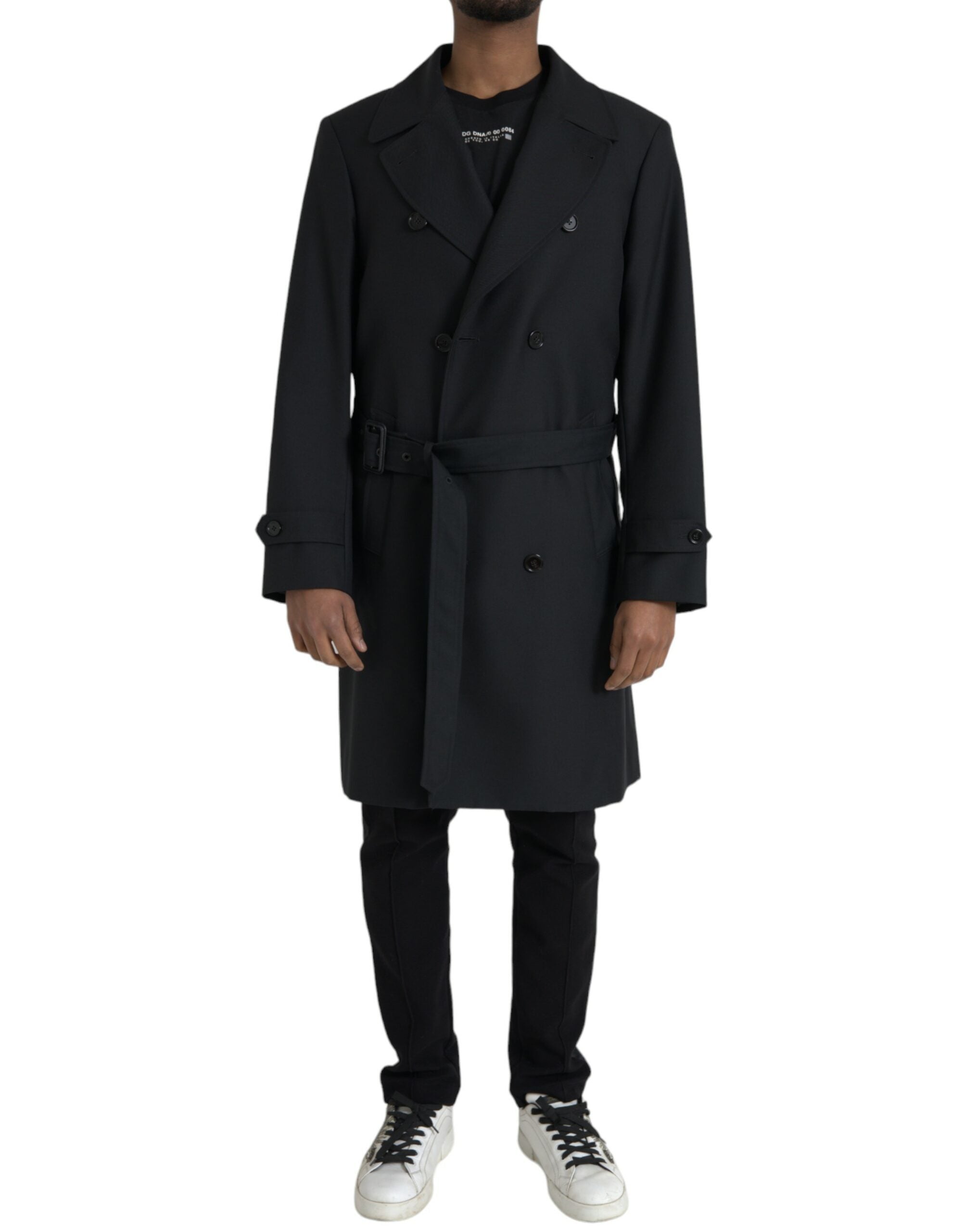 Dolce &amp; Gabbana Veste trench-coat noire à double boutonnage