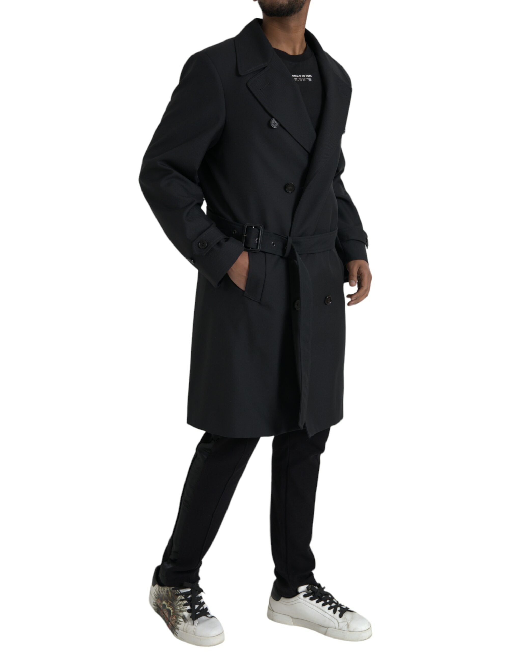 Dolce &amp; Gabbana Veste trench-coat noire à double boutonnage