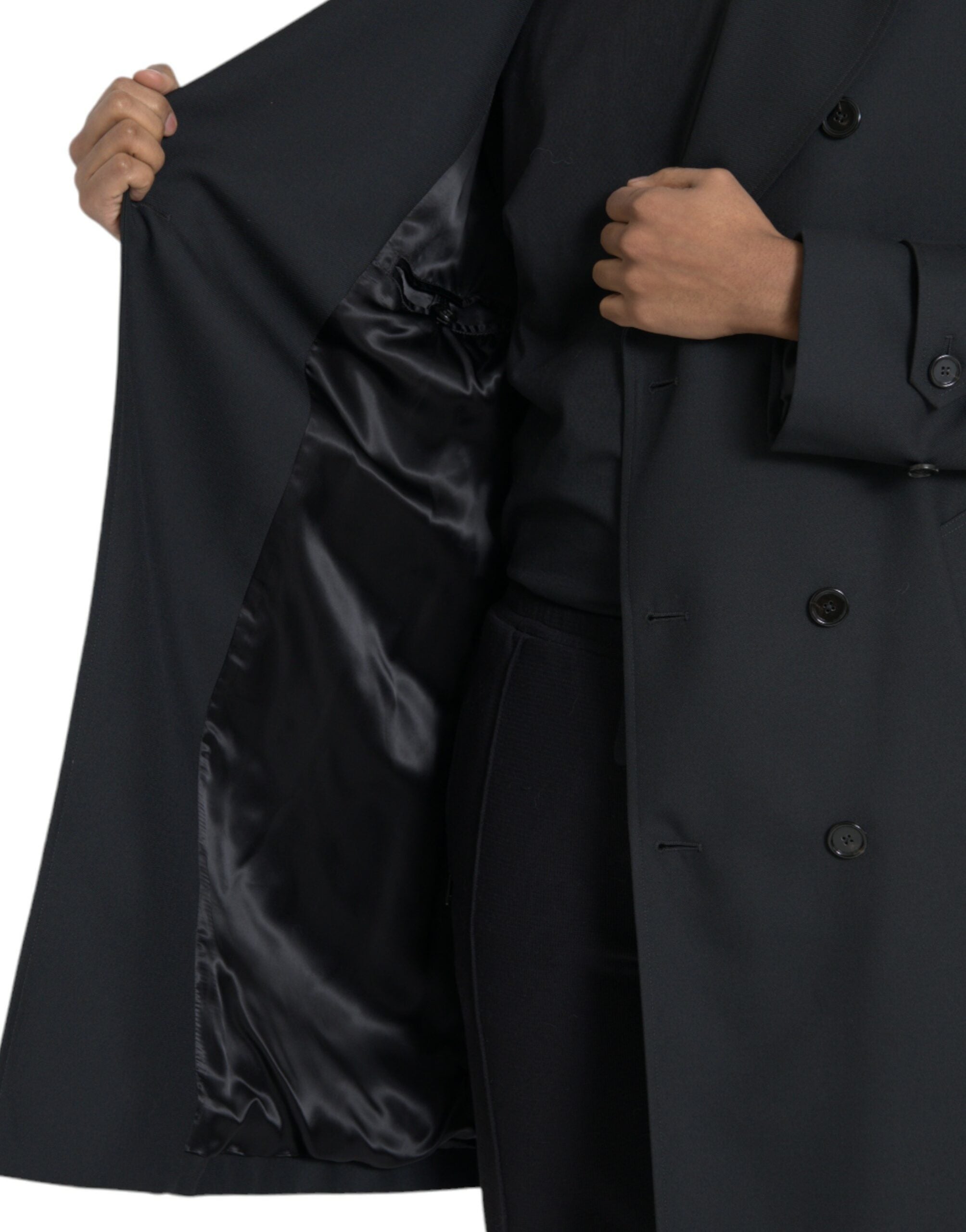 Dolce &amp; Gabbana Veste trench-coat noire à double boutonnage