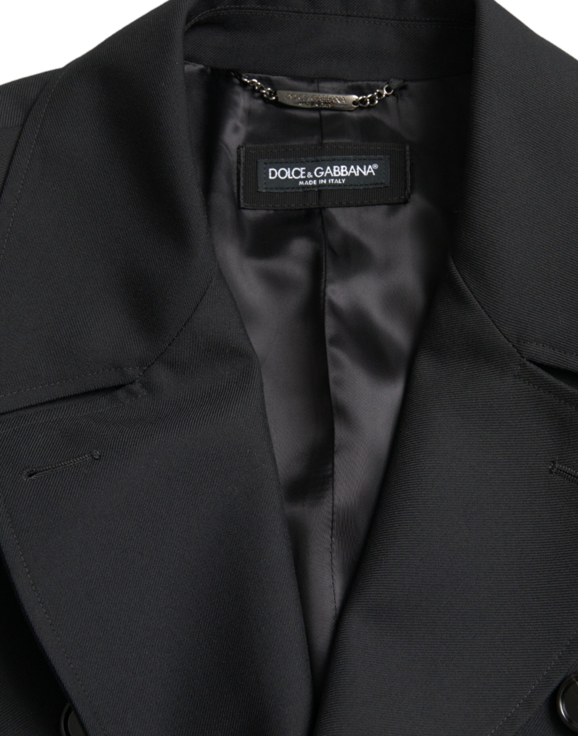 Dolce &amp; Gabbana Veste trench-coat noire à double boutonnage