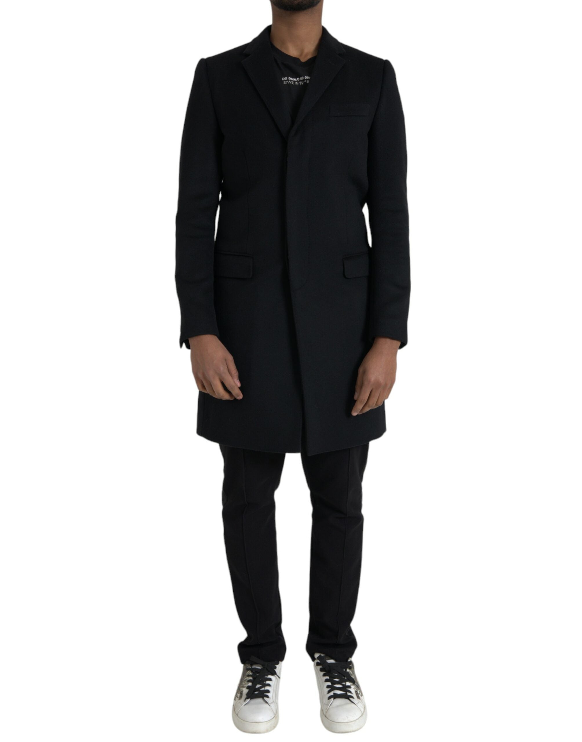 Dolce &amp; Gabbana Veste trench-coat noire à simple boutonnage