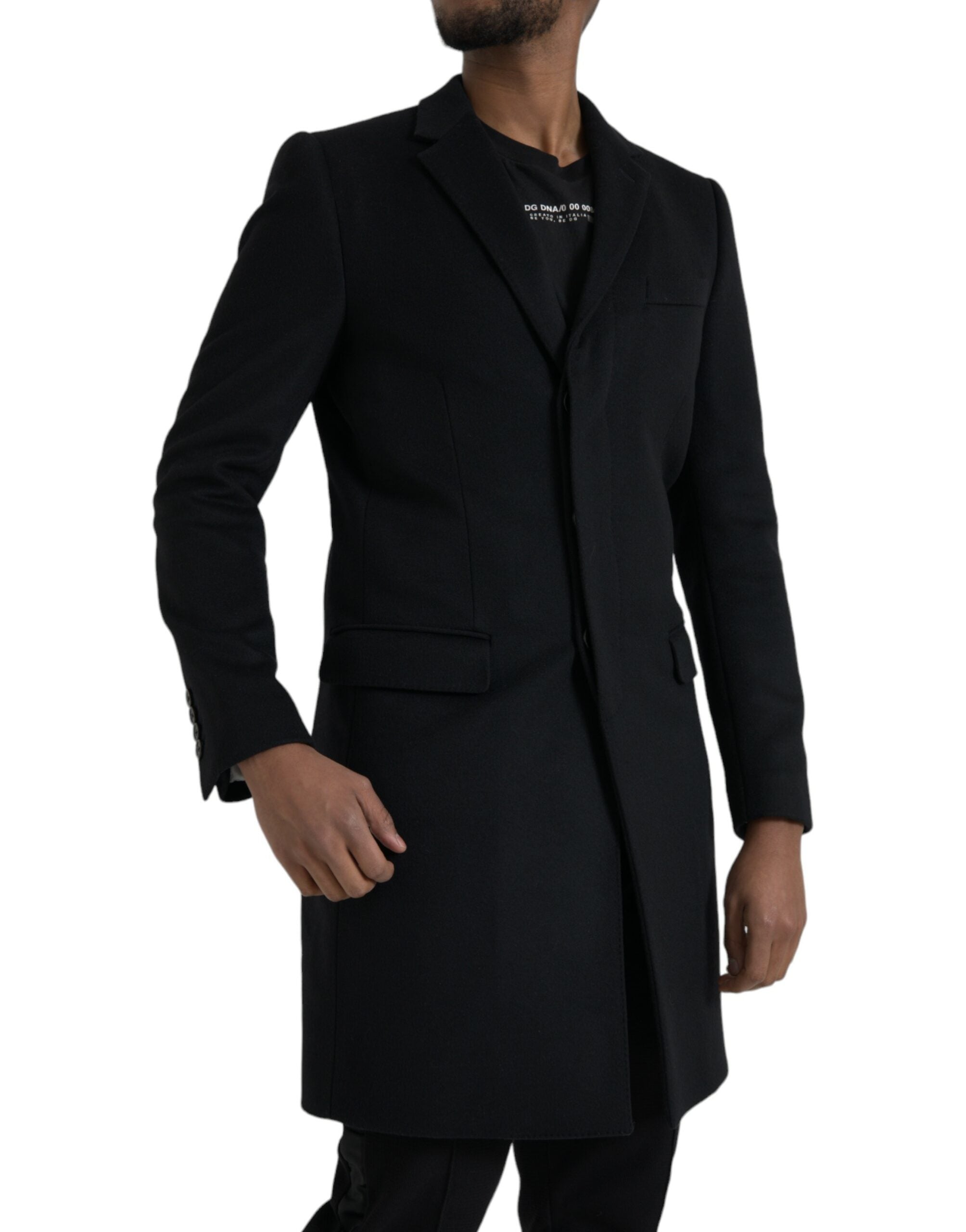 Dolce &amp; Gabbana Veste trench-coat noire à simple boutonnage