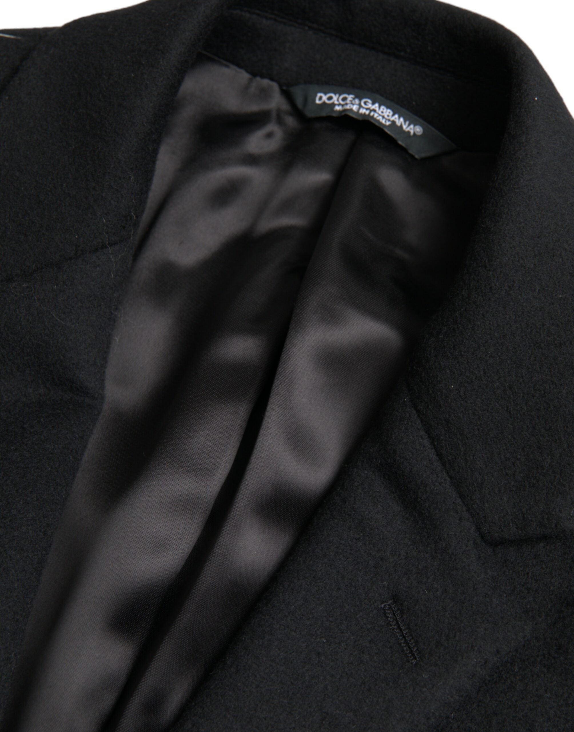 Dolce &amp; Gabbana Veste trench-coat noire à simple boutonnage