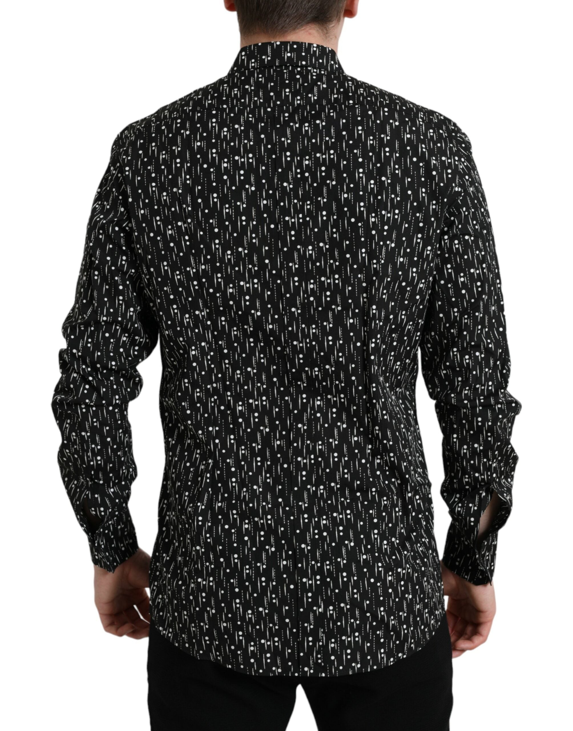 Dolce &amp; Gabbana Robe formelle noire à fleurs pour hommes Chemise OR