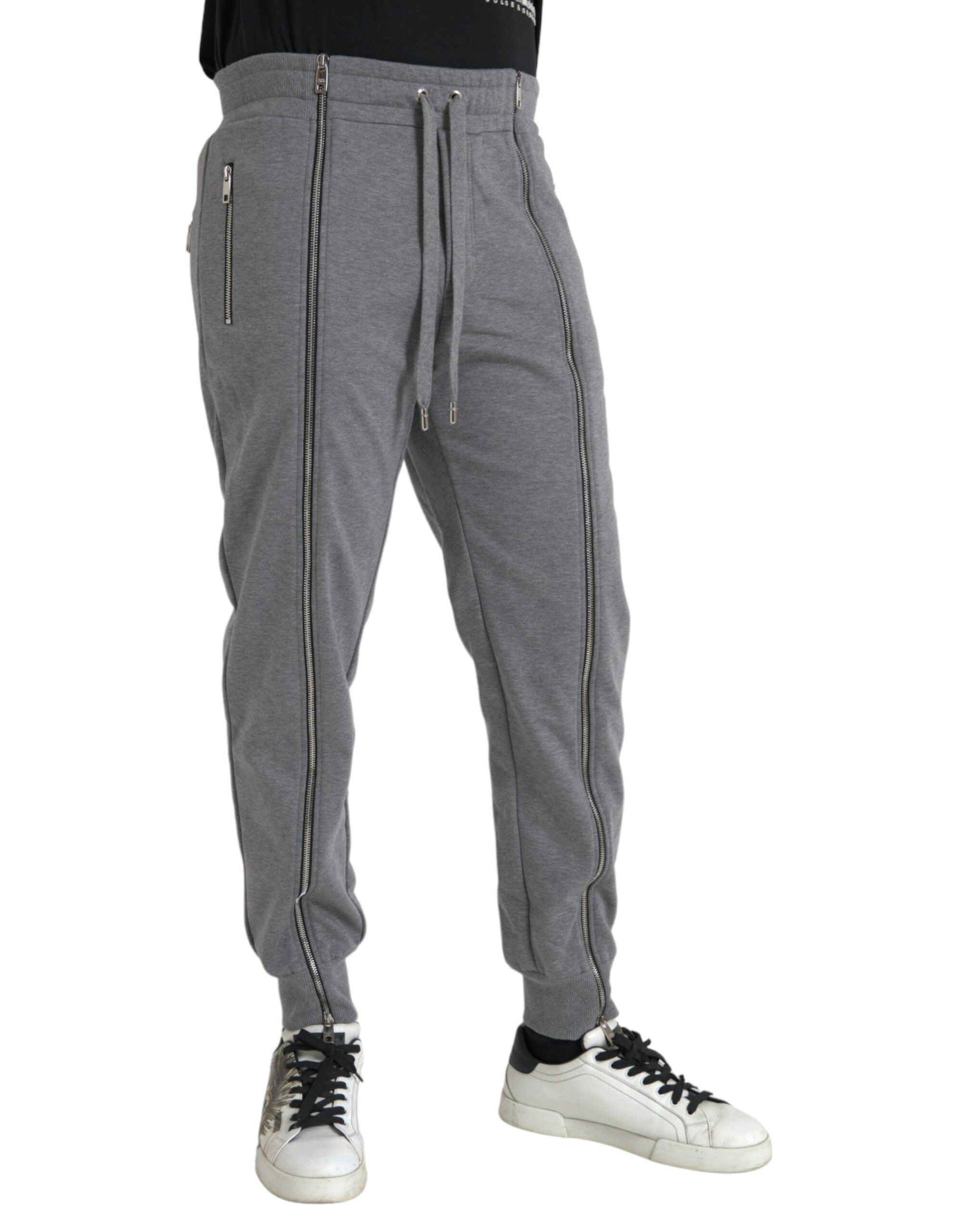 Dolce &amp; Gabbana Pantalon de survêtement skinny en coton gris Jogger