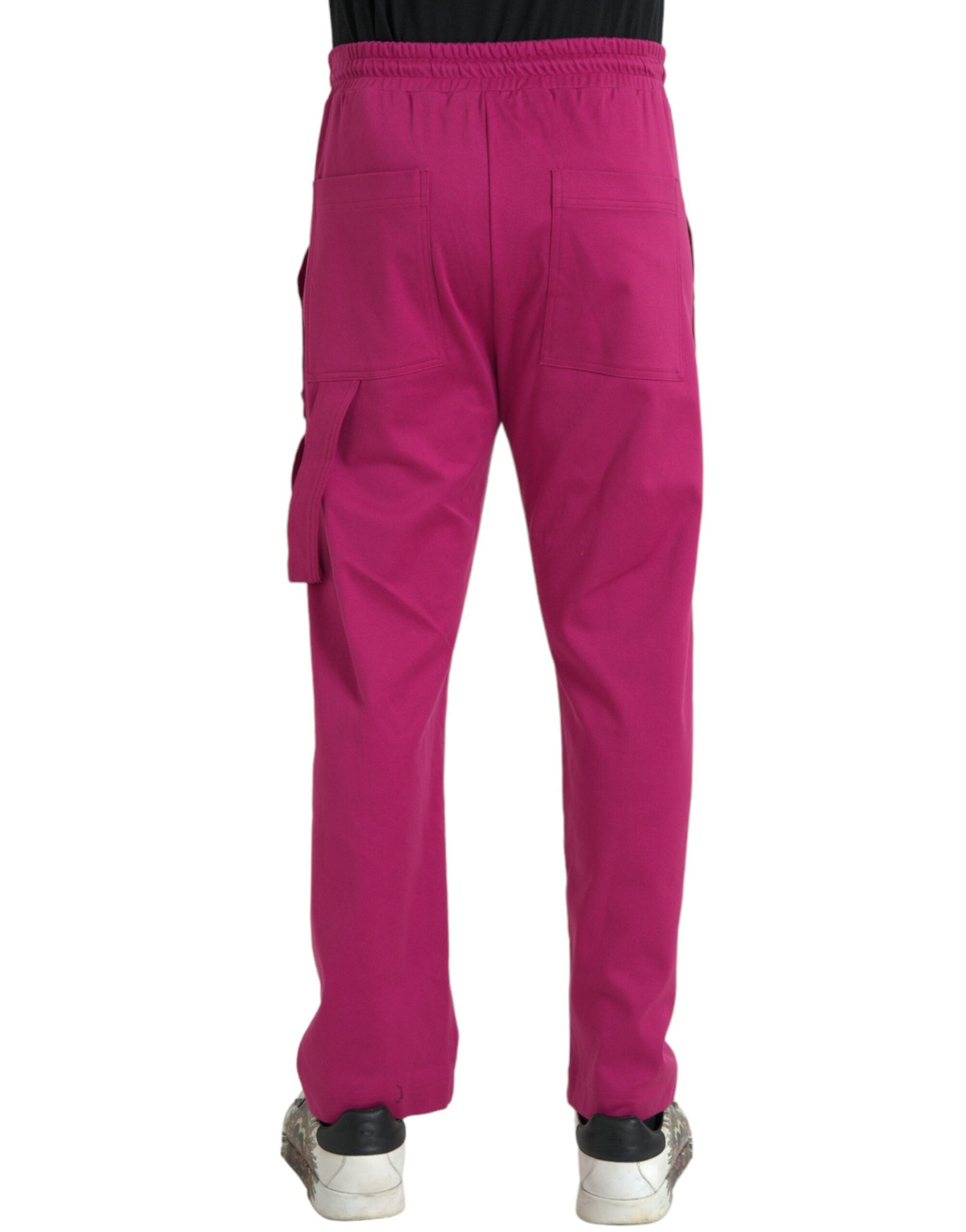 Dolce & Gabbana Pink Logo Cargo Cotton Jogger Sweatpants Pants