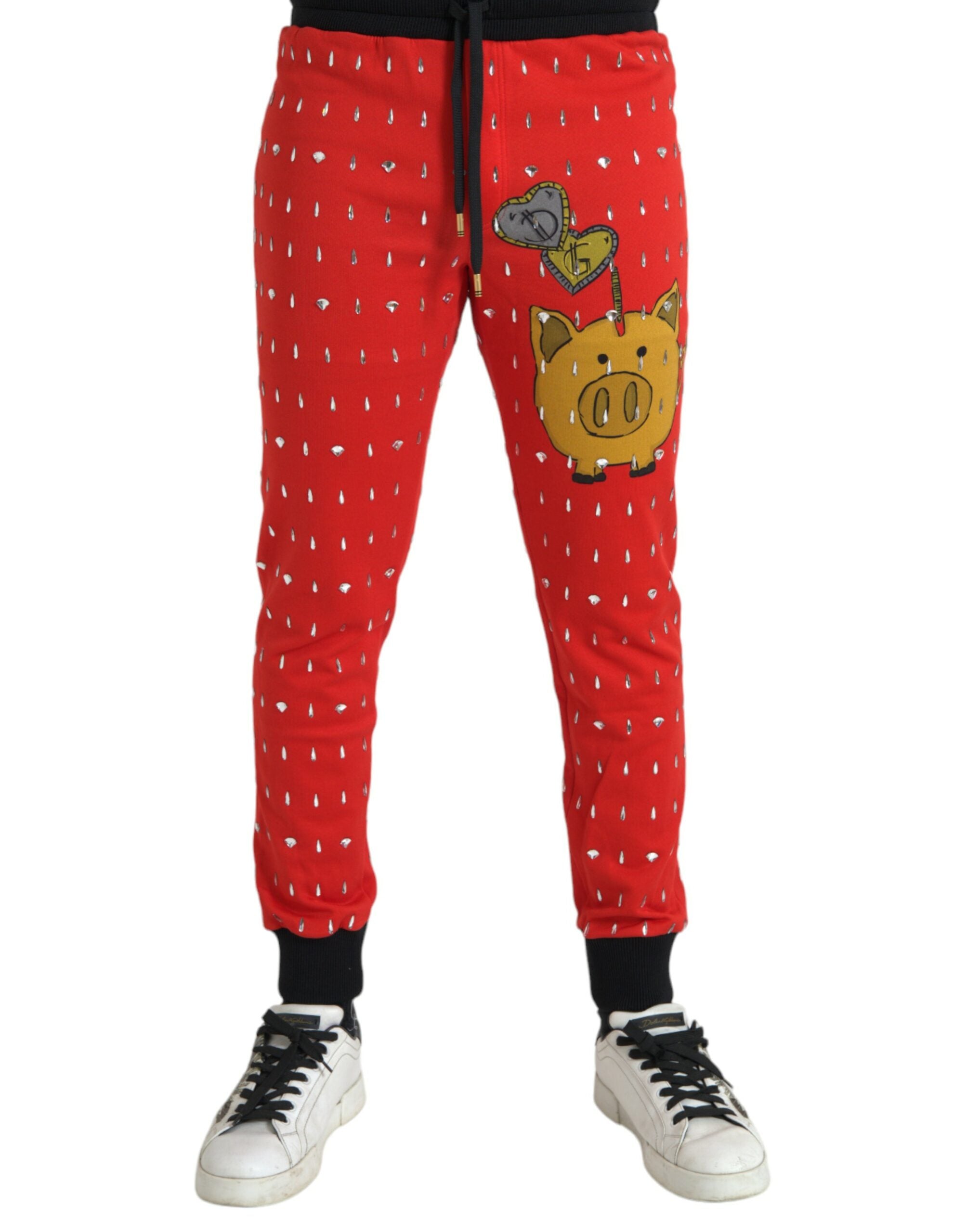 Dolce &amp; Gabbana Pantalon de survêtement rouge Année du cochon Jogger