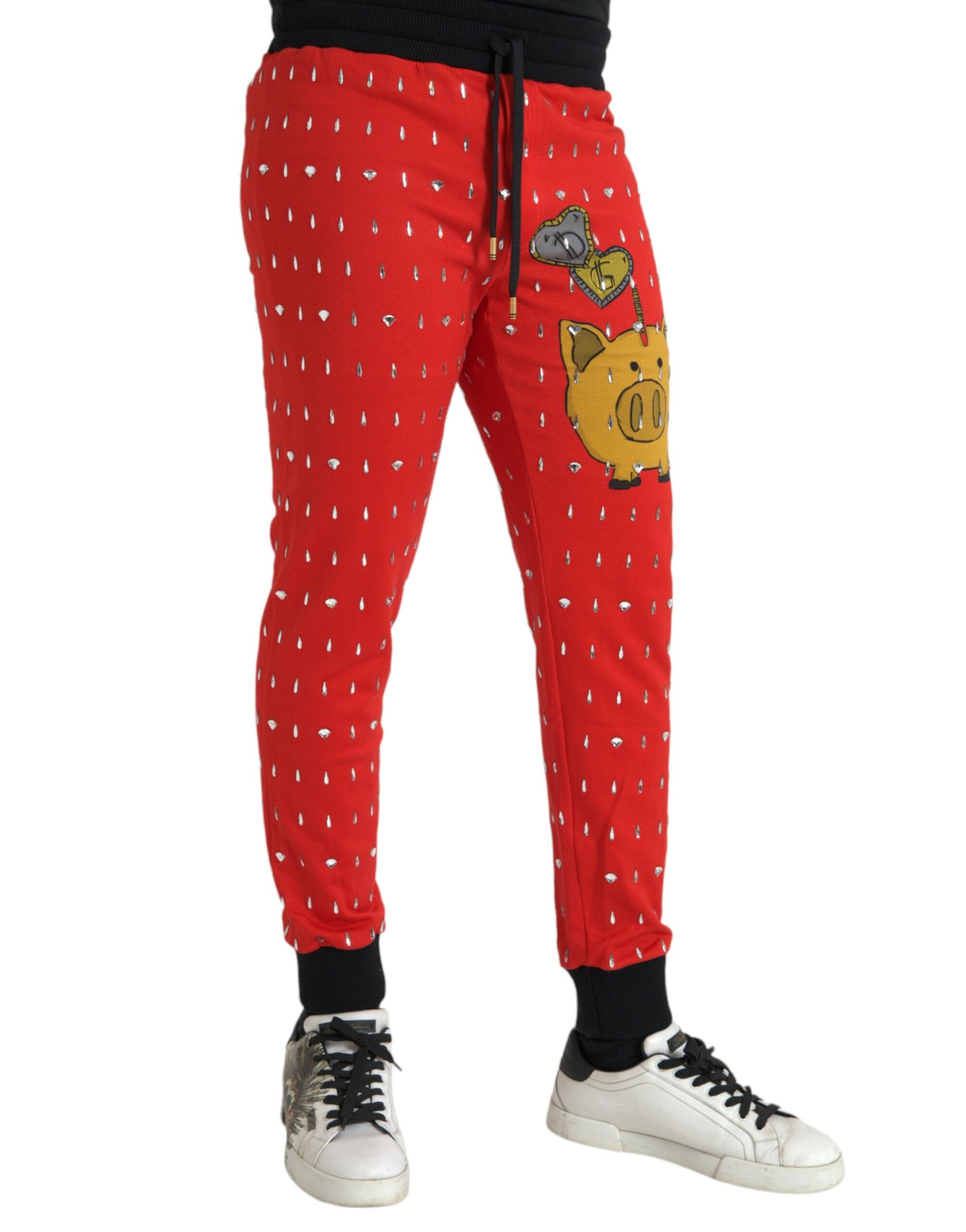 Dolce &amp; Gabbana Pantalon de survêtement rouge Année du cochon Jogger