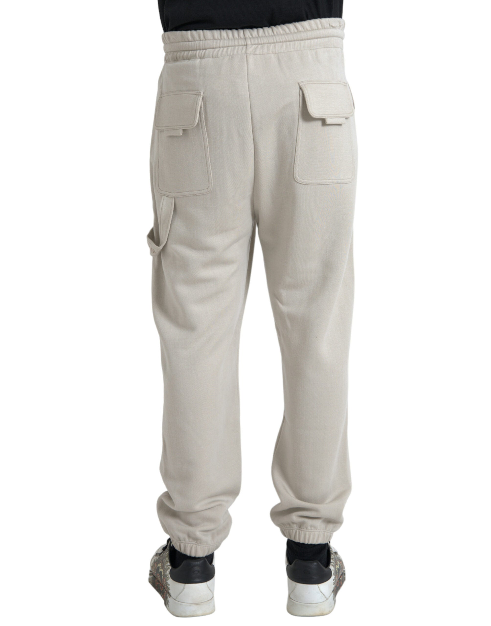 Dolce &amp; Gabbana Pantalon de survêtement cargo en viscose blanc cassé