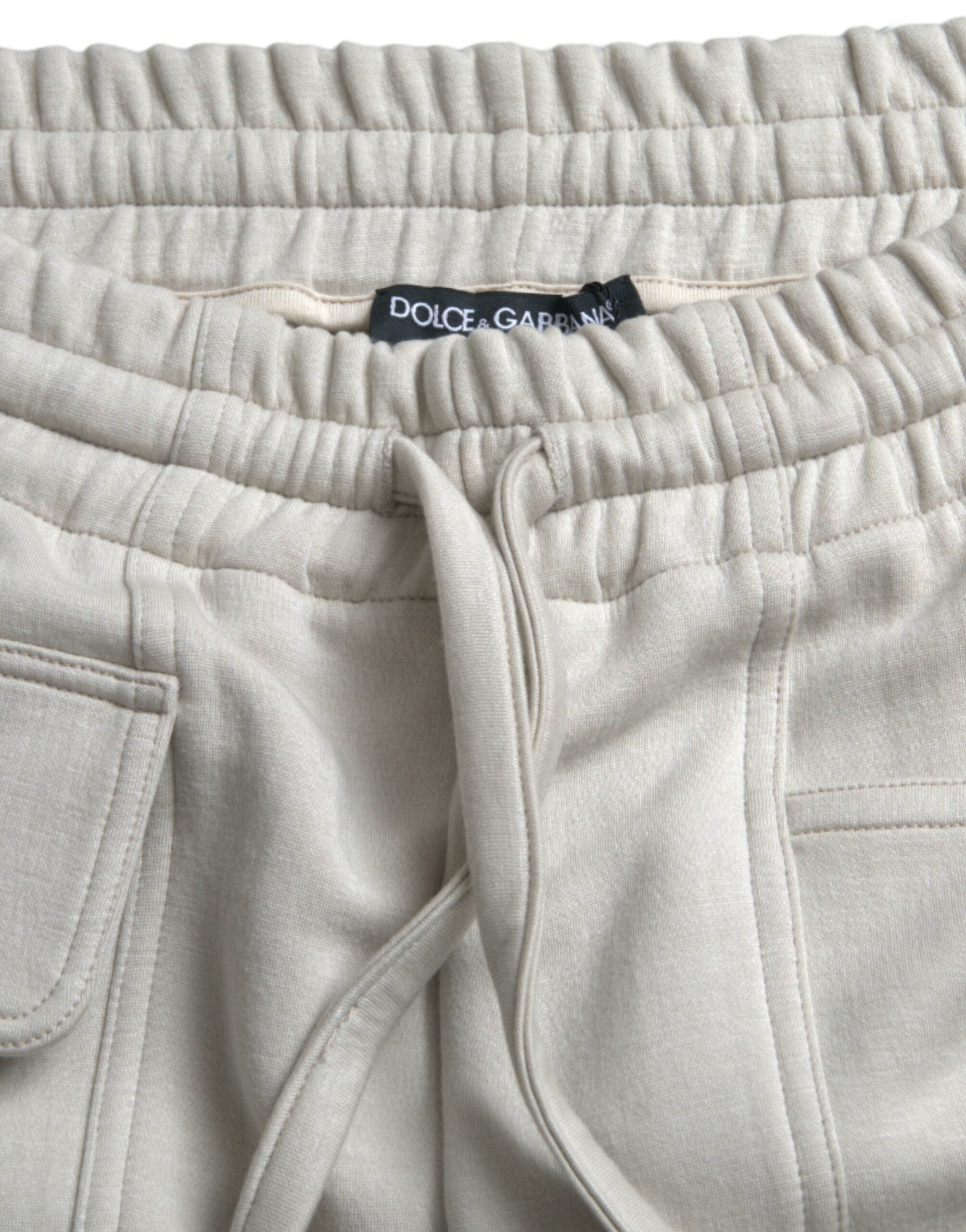 Dolce &amp; Gabbana Pantalon de survêtement cargo en viscose blanc cassé