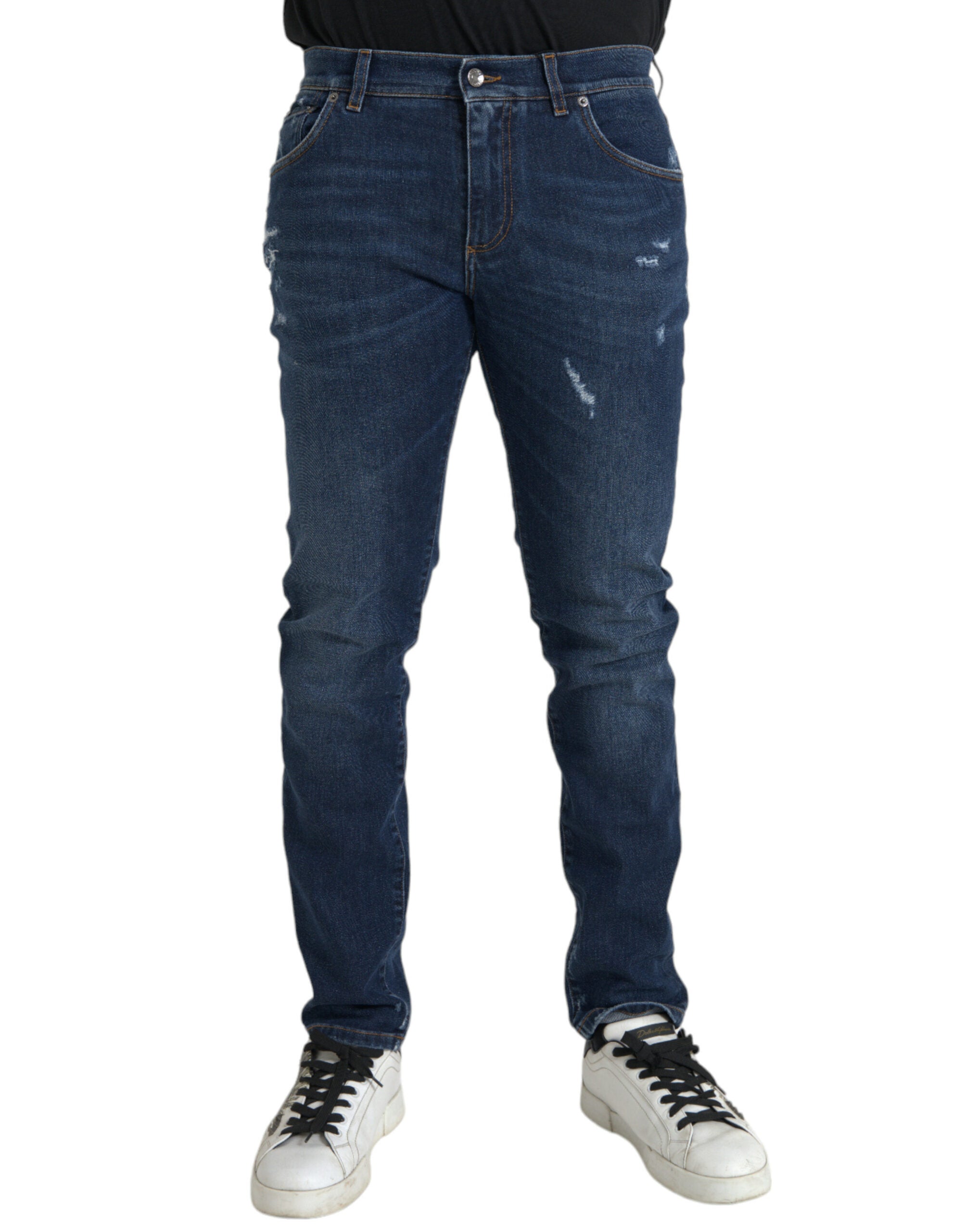 Dolce &amp; Gabbana Jean slim en coton bleu pour hommes