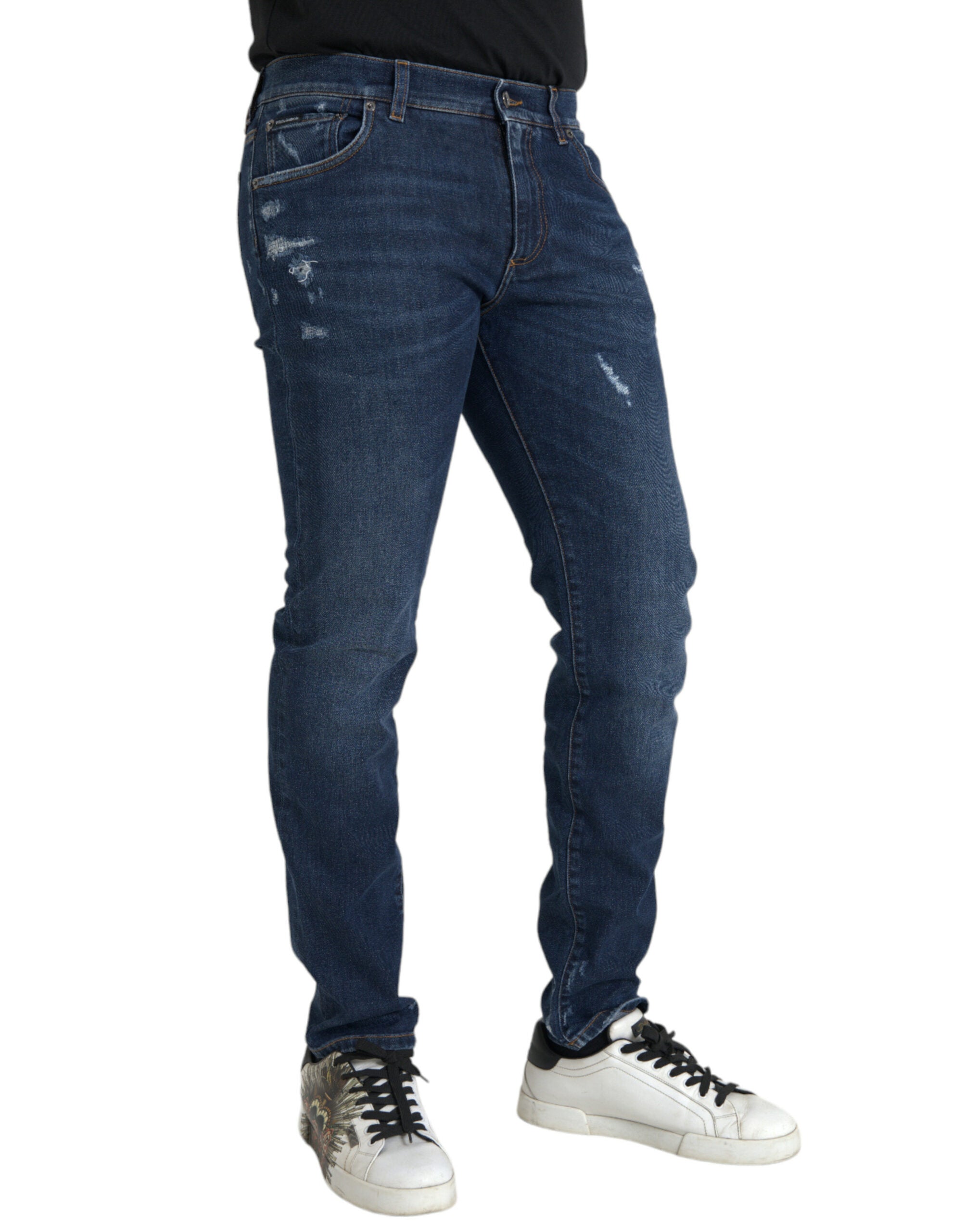 Dolce &amp; Gabbana Jean slim en coton bleu pour hommes