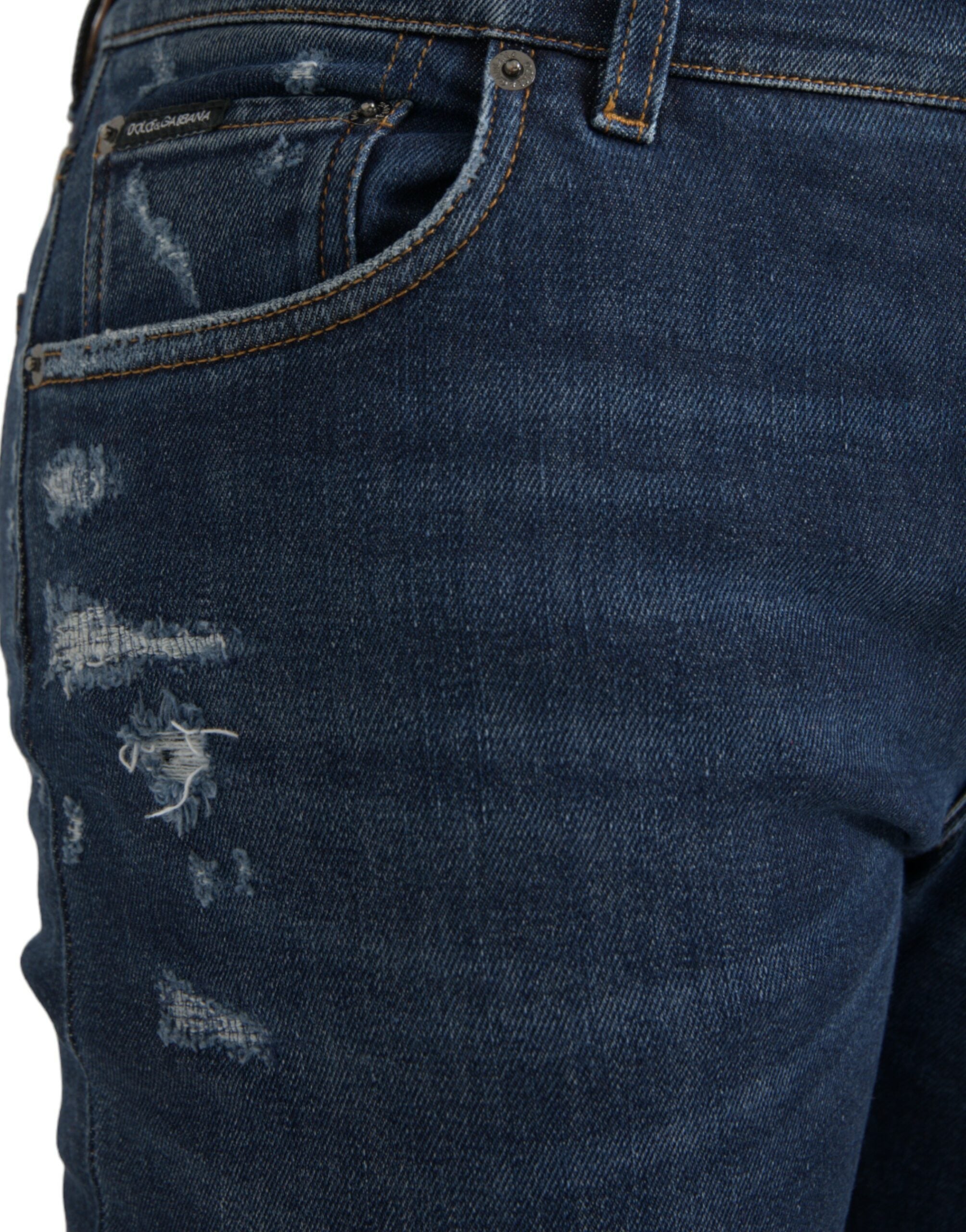 Dolce &amp; Gabbana Jean slim en coton bleu pour hommes