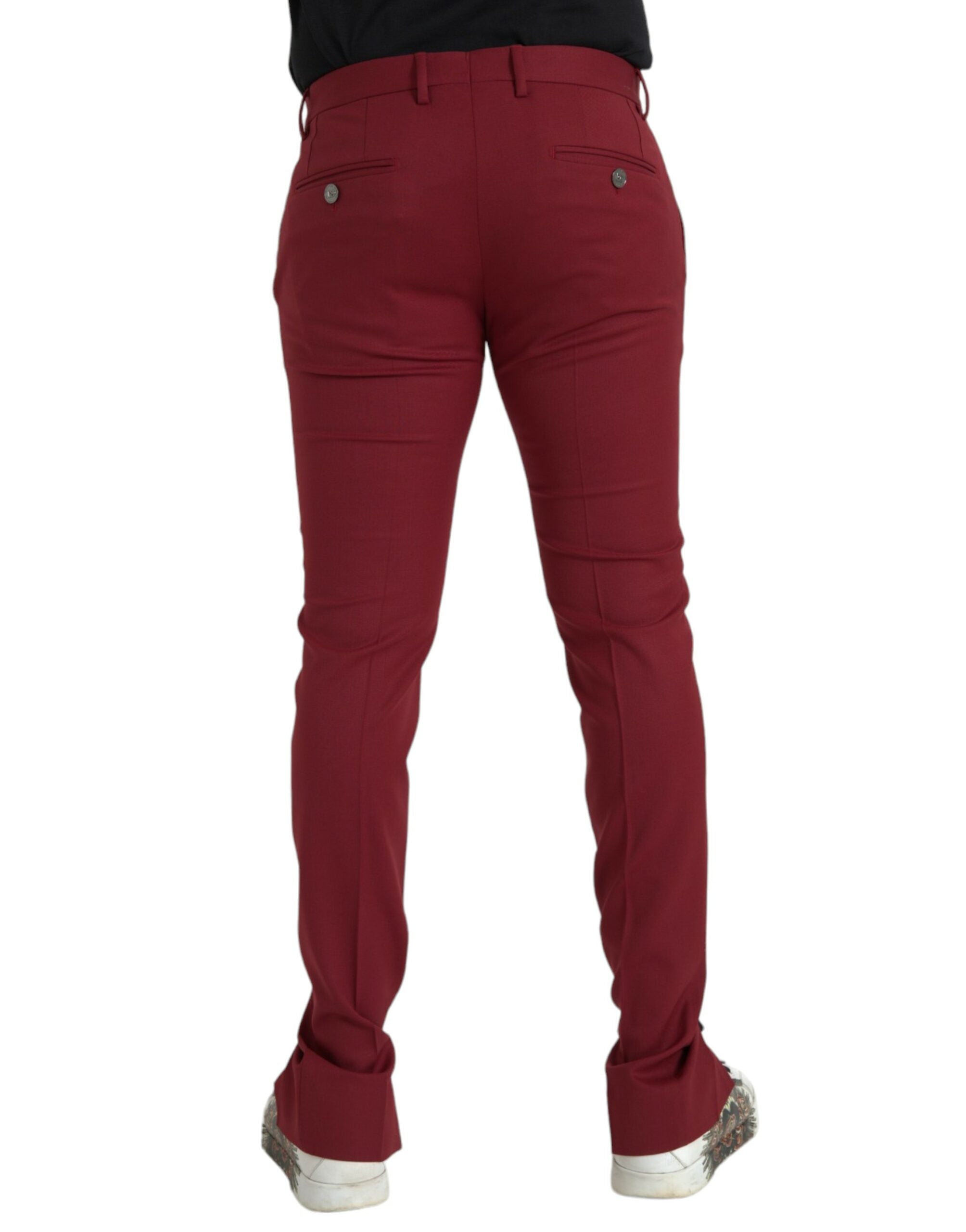 Dolce &amp; Gabbana Pantalon habillé coupe slim en laine rouge pour hommes