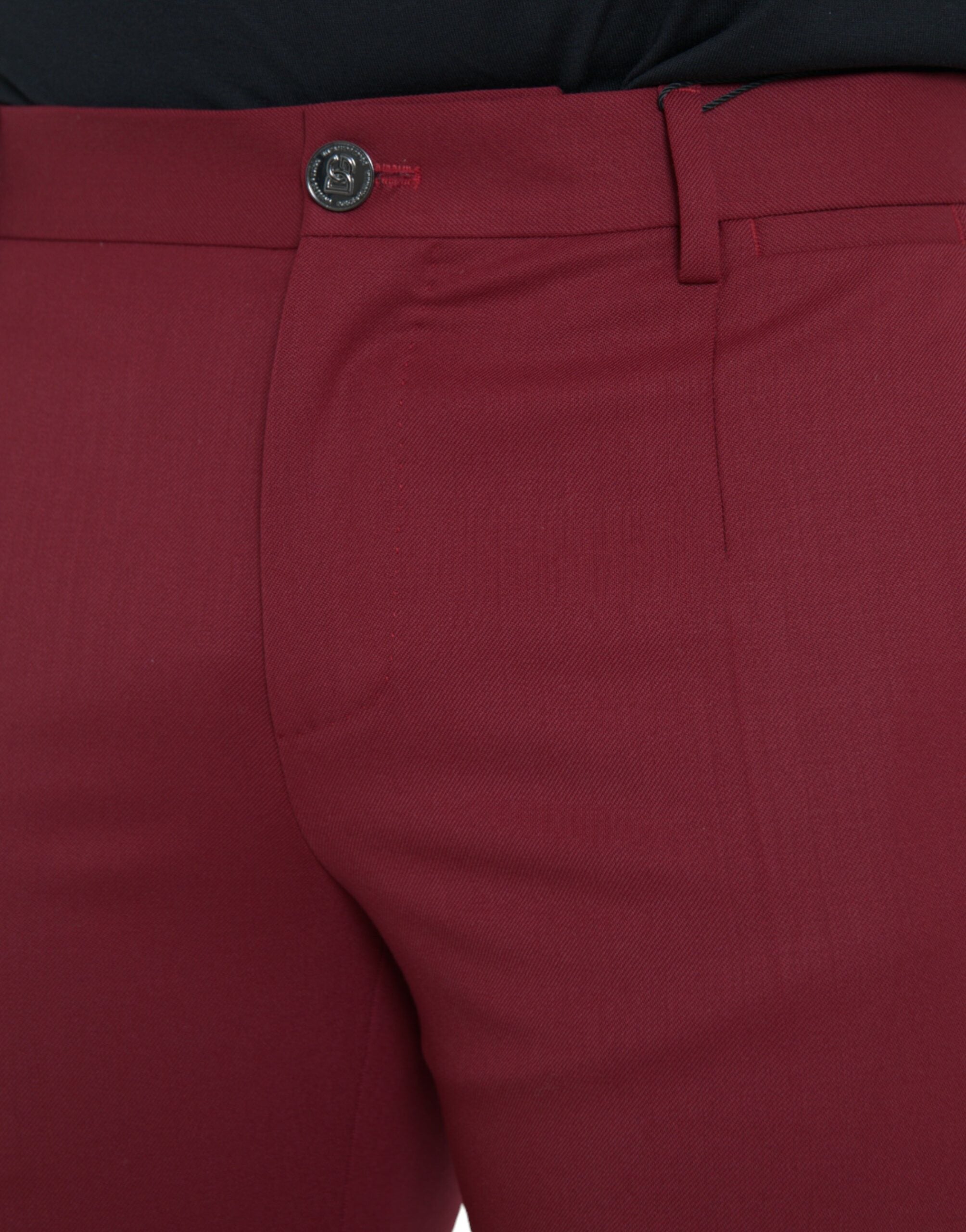 Dolce &amp; Gabbana Pantalon habillé coupe slim en laine rouge pour hommes