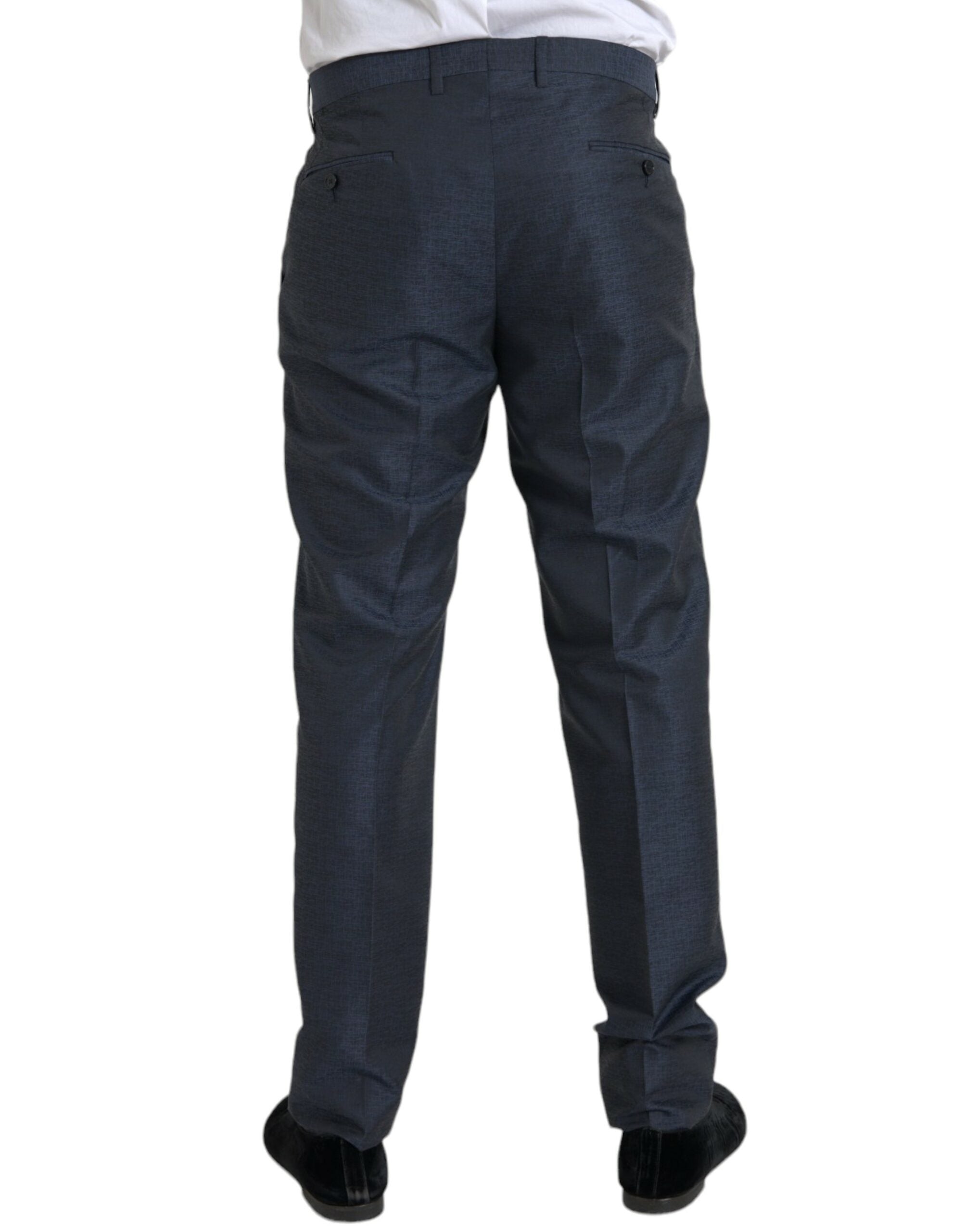 Dolce &amp; Gabbana Pantalon habillé skinny en laine bleue pour hommes