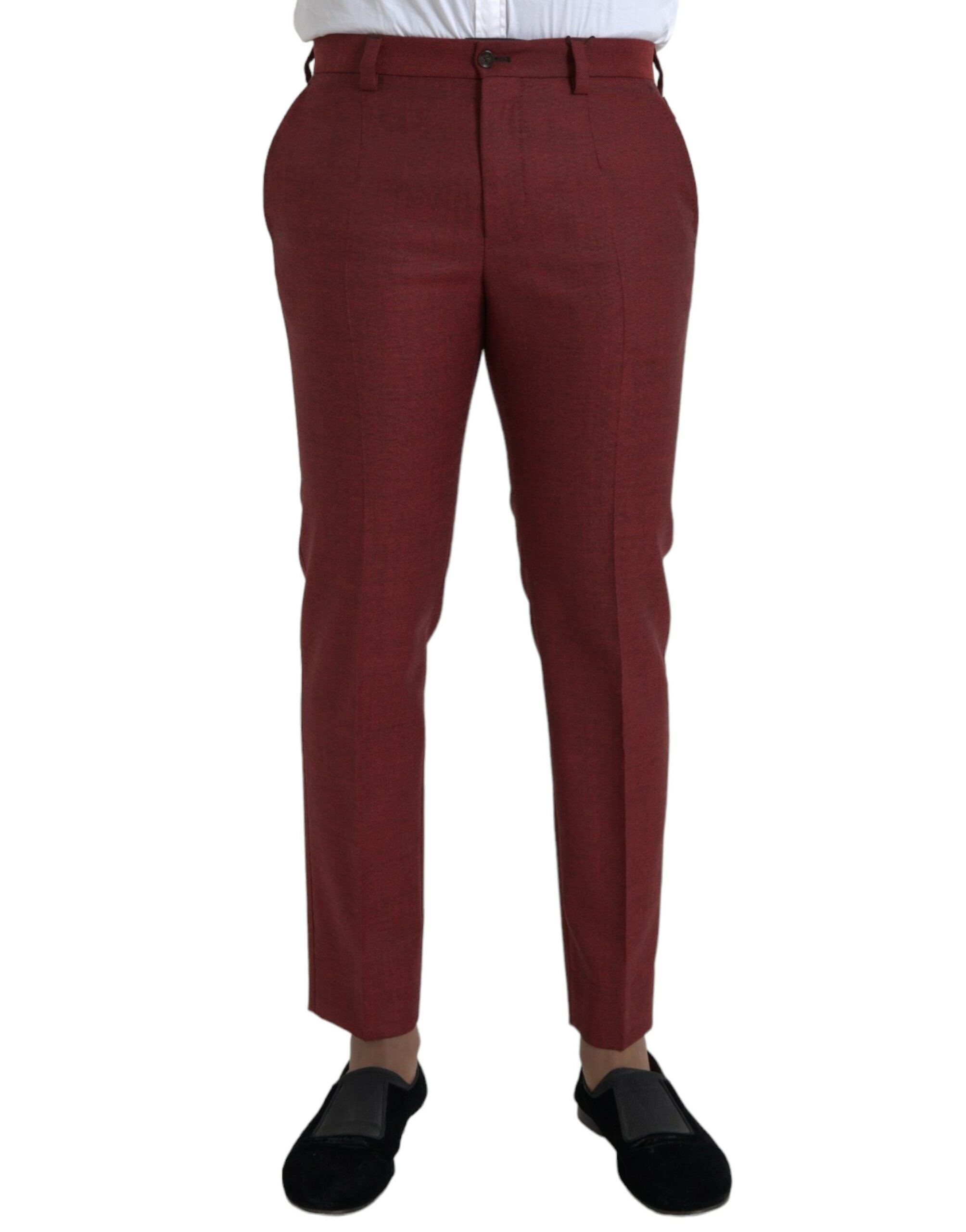 Dolce &amp; Gabbana Pantalon habillé skinny en laine marron pour hommes