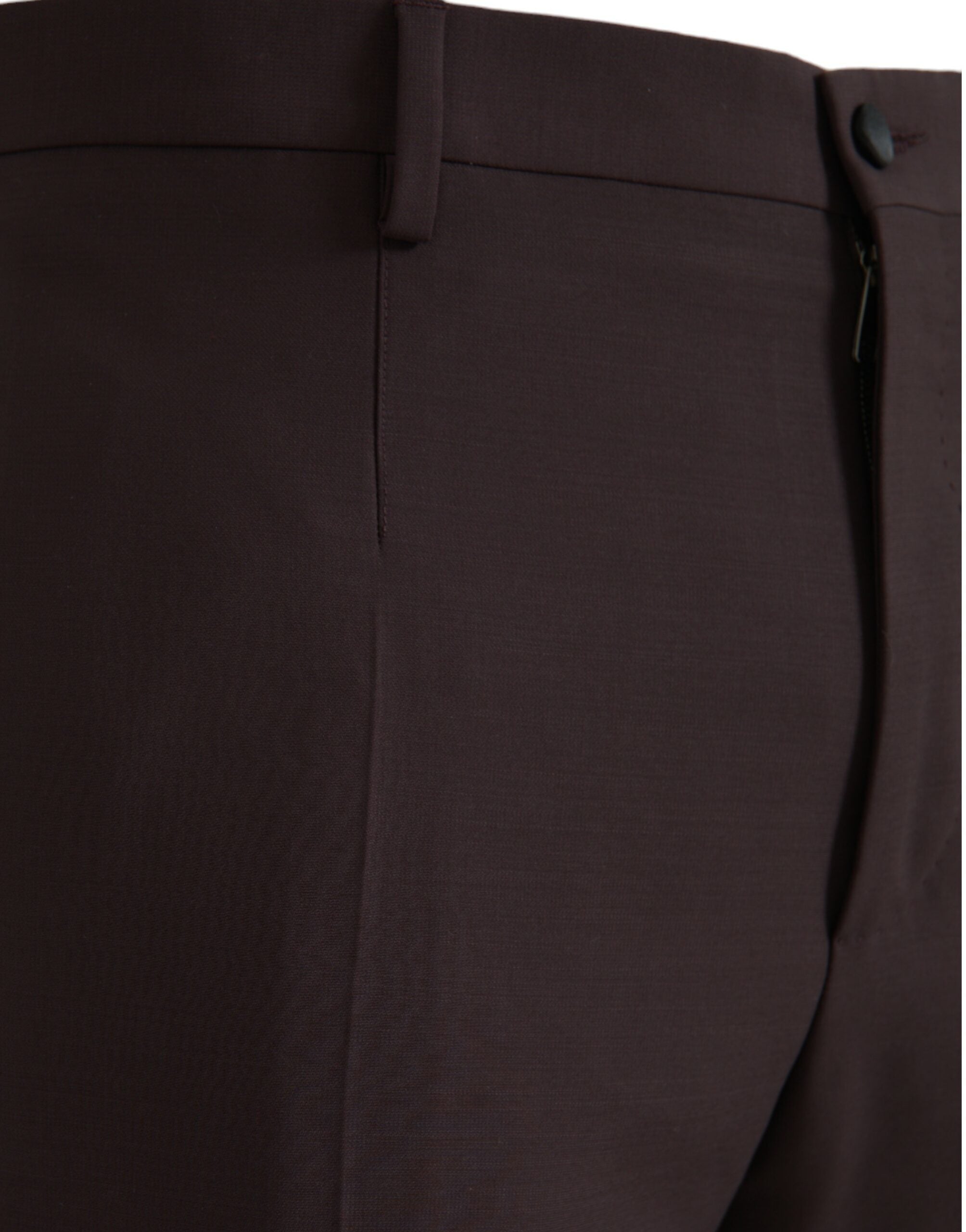 Dolce &amp; Gabbana Pantalon slim en laine marron foncé