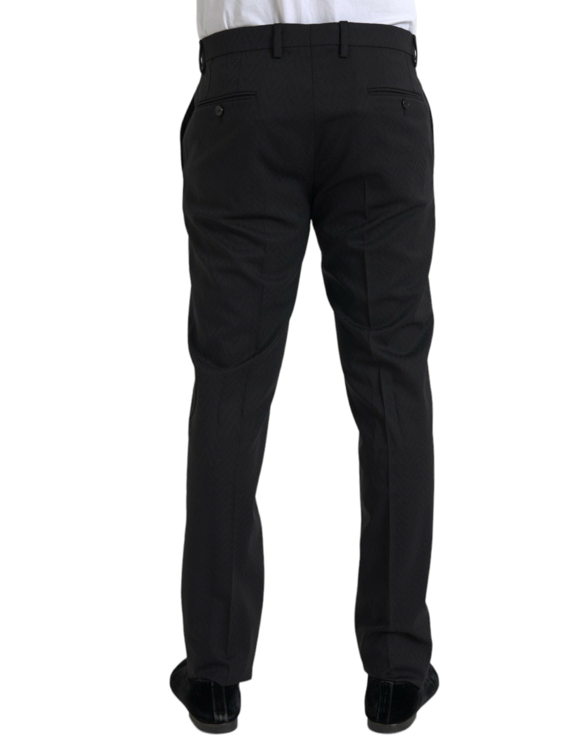 Dolce &amp; Gabbana Pantalon habillé skinny en laine noire pour hommes