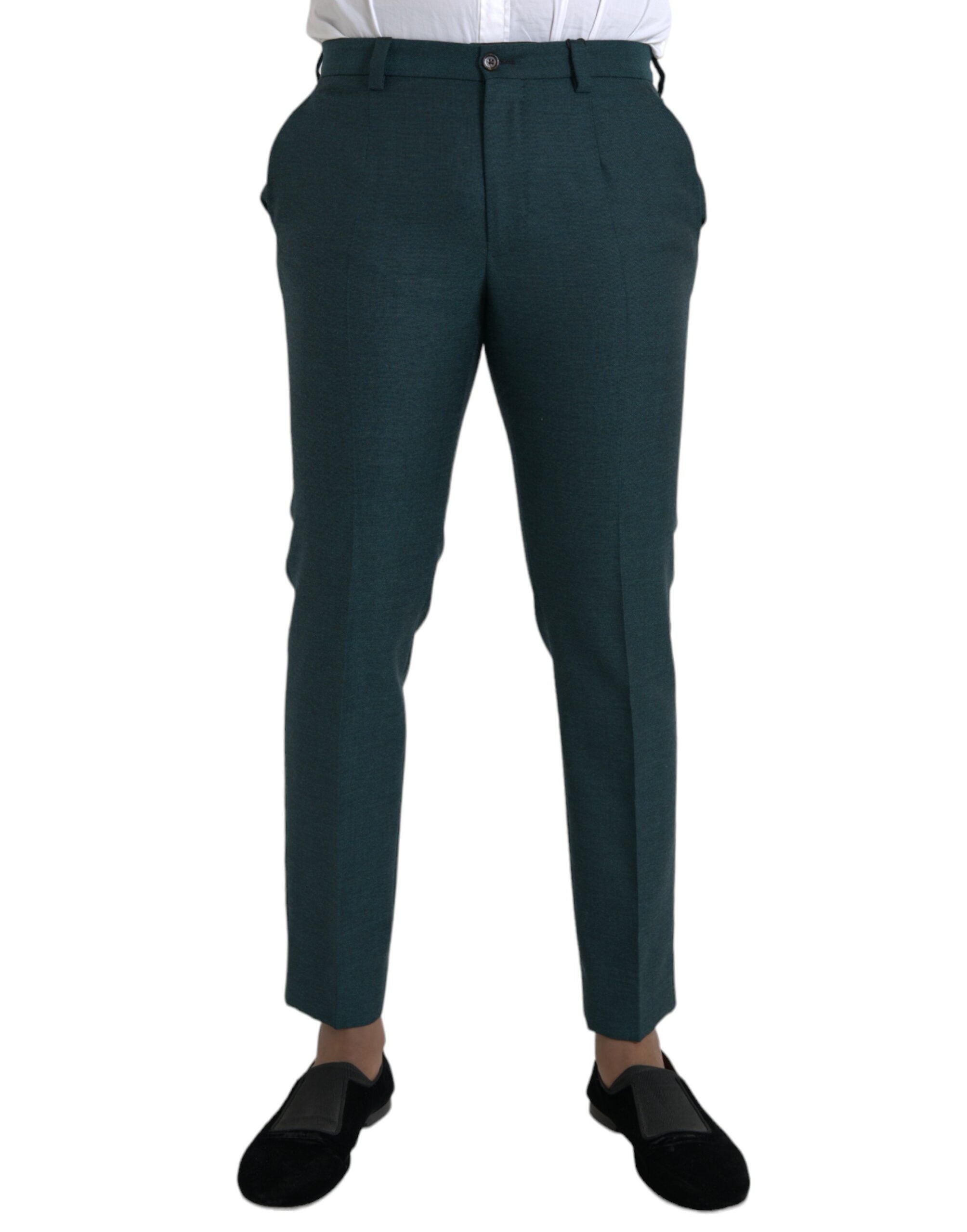 Dolce &amp; Gabbana Pantalon habillé slim en laine vert