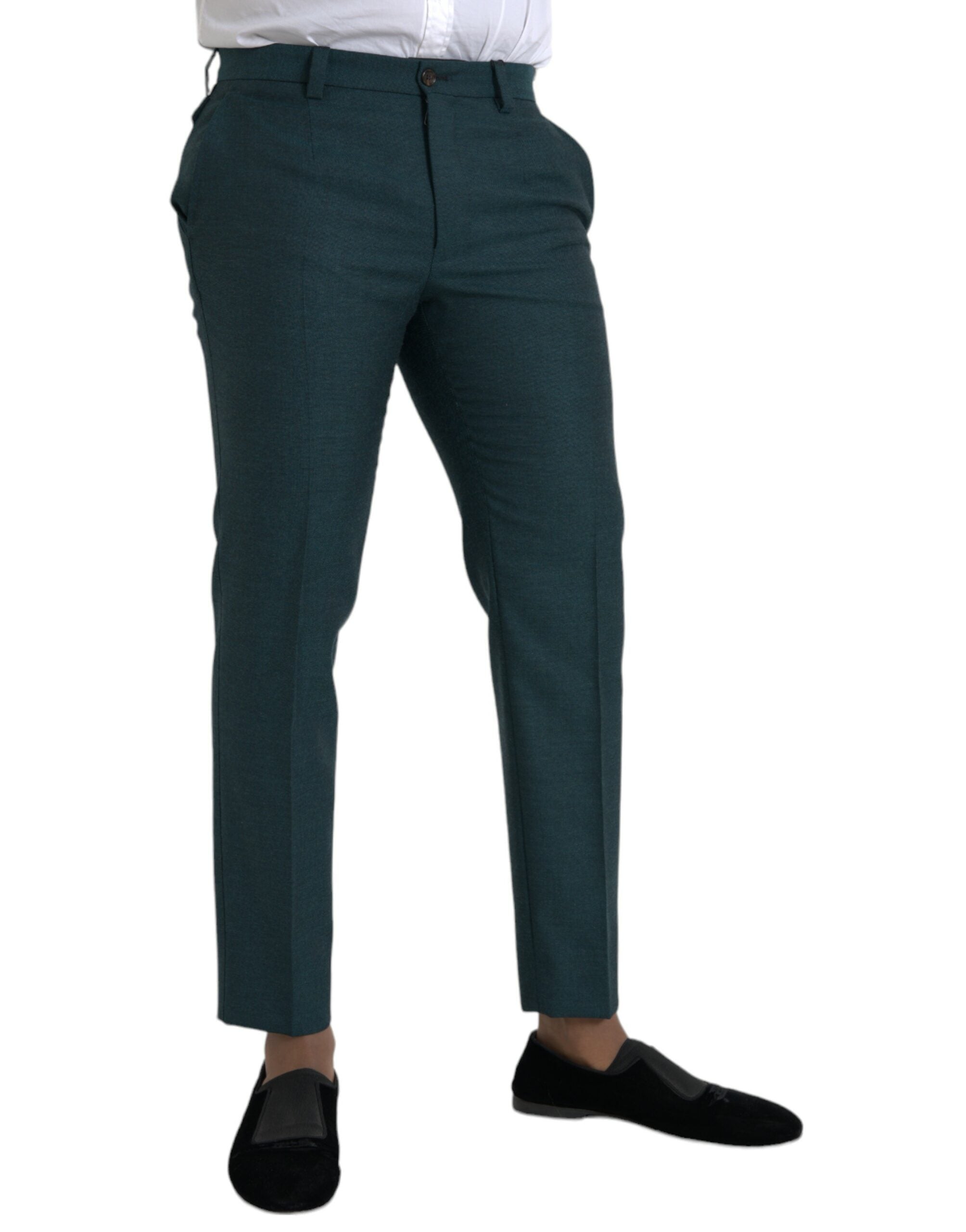 Dolce &amp; Gabbana Pantalon habillé slim en laine vert