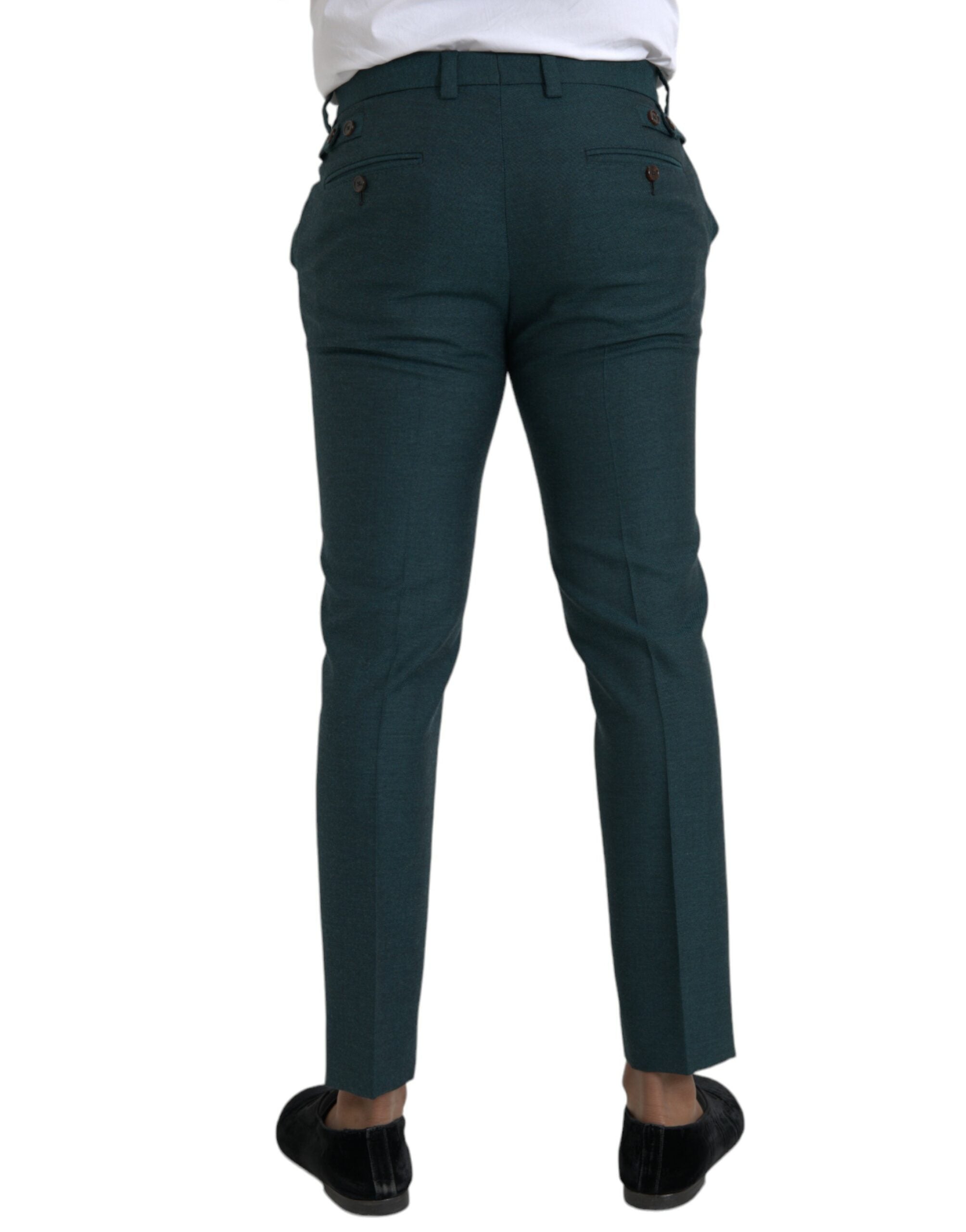 Dolce &amp; Gabbana Pantalon habillé slim en laine vert