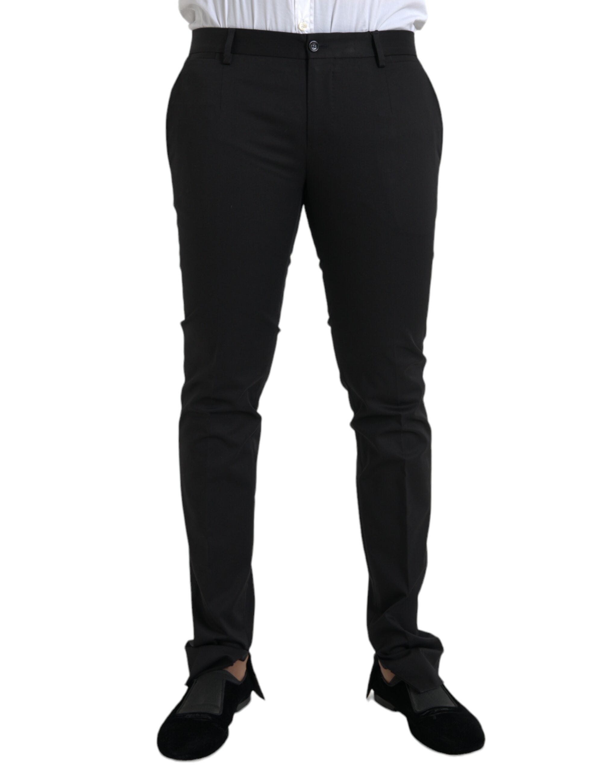 Dolce &amp; Gabbana Pantalon habillé skinny en coton stretch noir