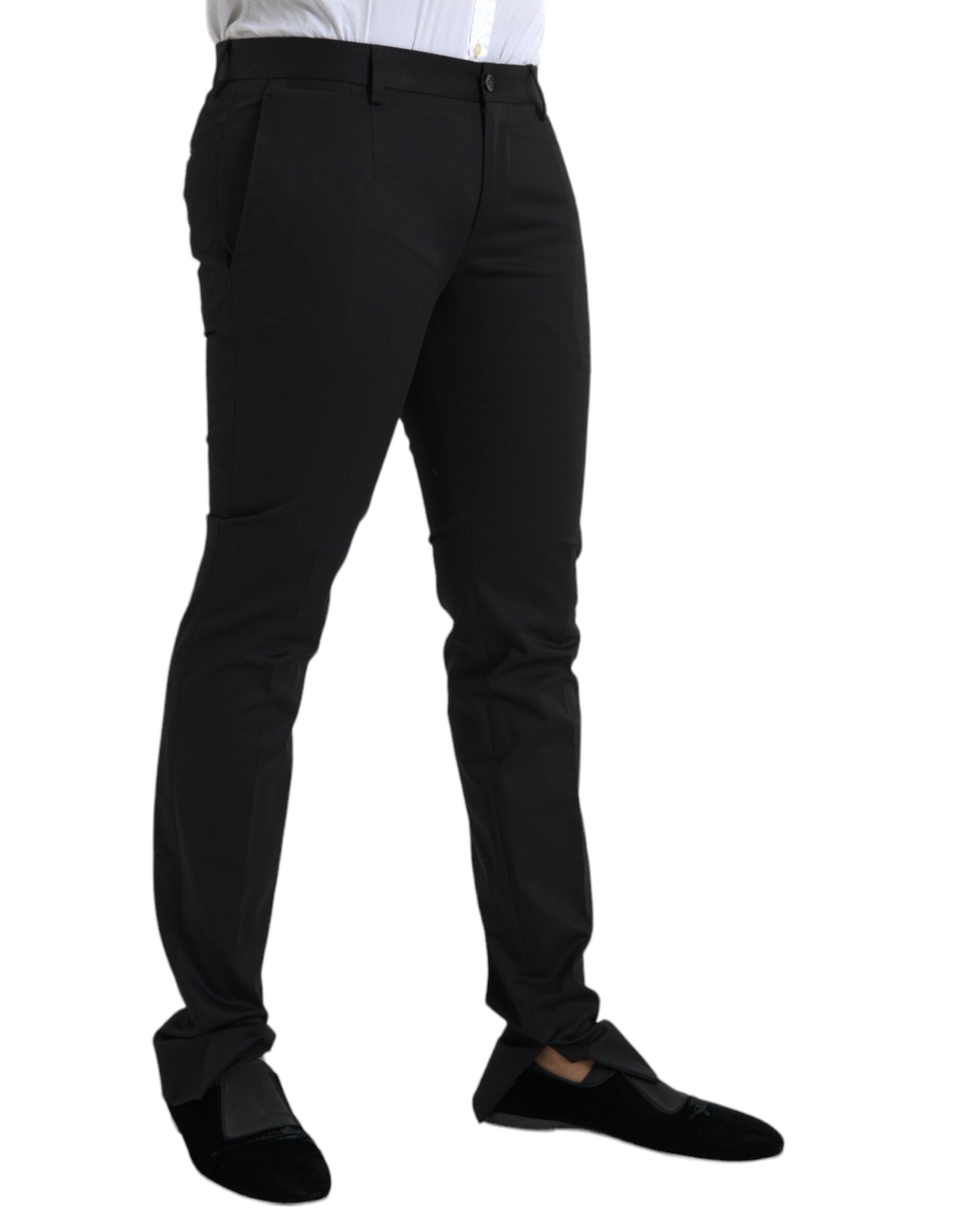 Dolce &amp; Gabbana Pantalon habillé skinny en coton stretch noir