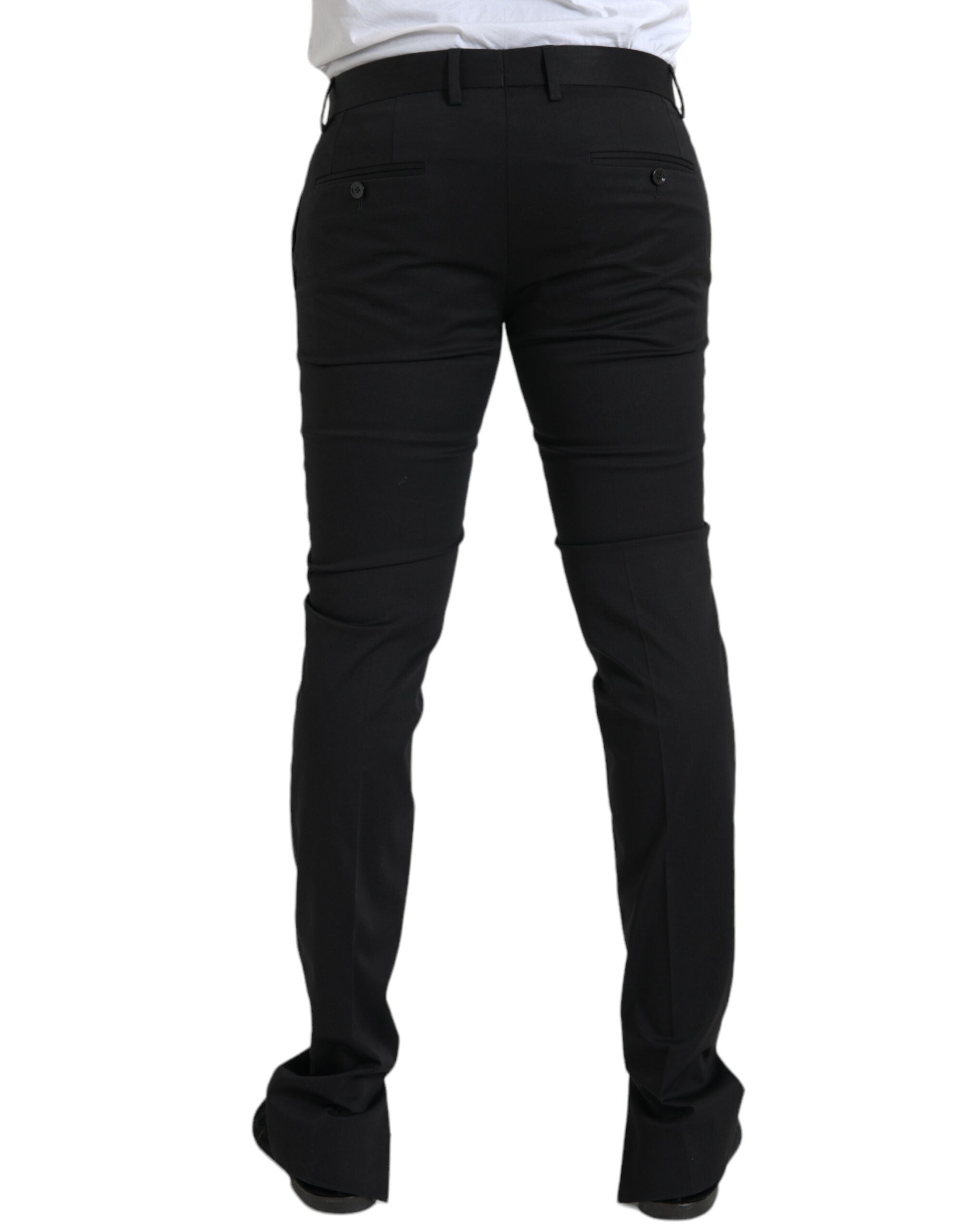 Dolce &amp; Gabbana Pantalon habillé skinny en coton stretch noir