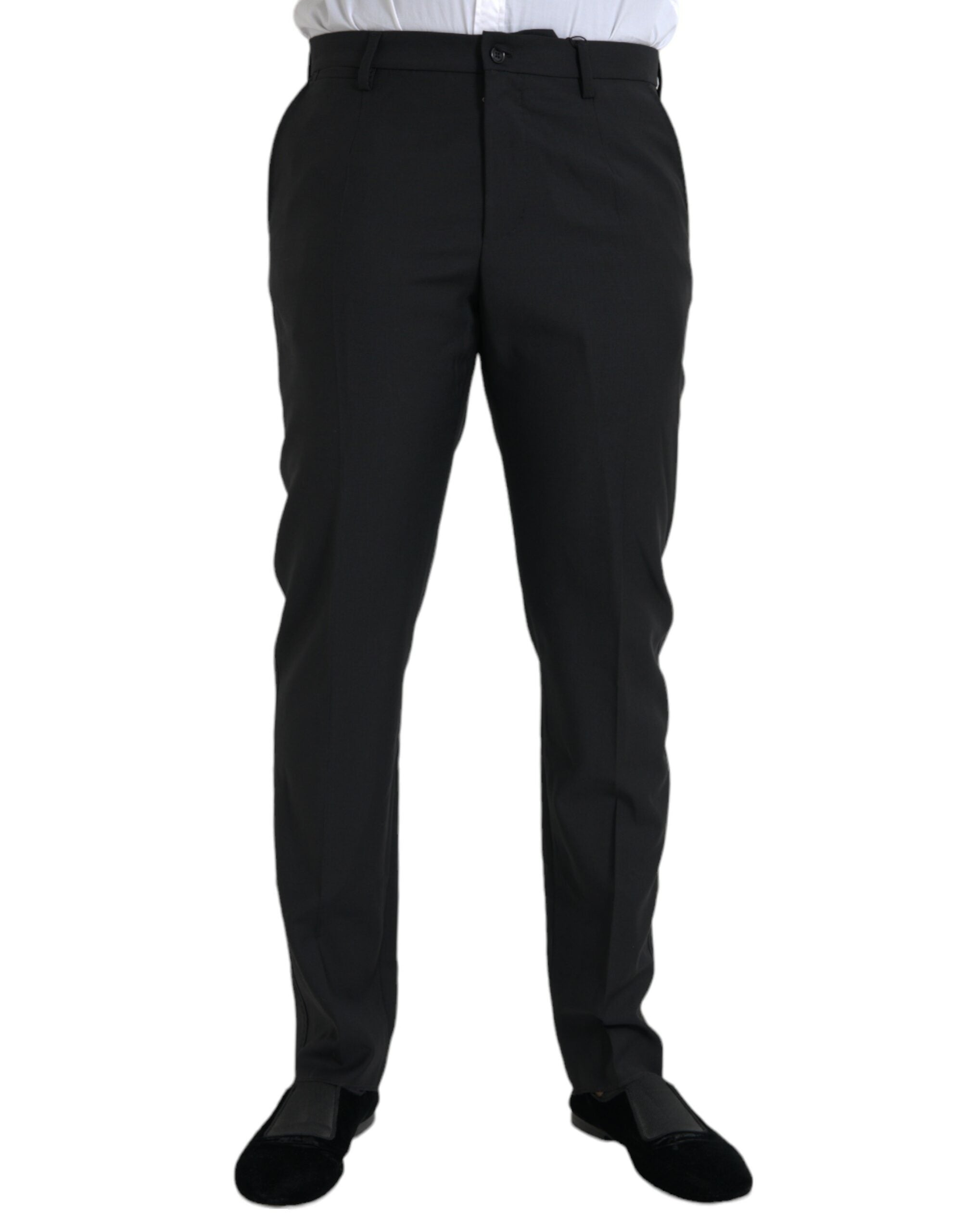 Dolce &amp; Gabbana Pantalon habillé skinny en laine noire pour hommes