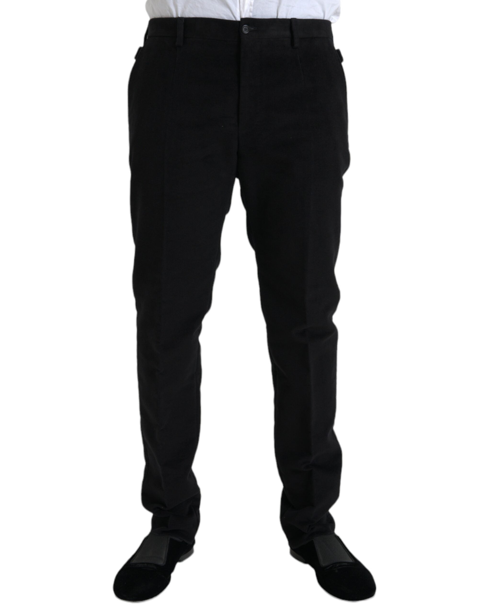 Dolce &amp; Gabbana Pantalon skinny en velours de coton noir