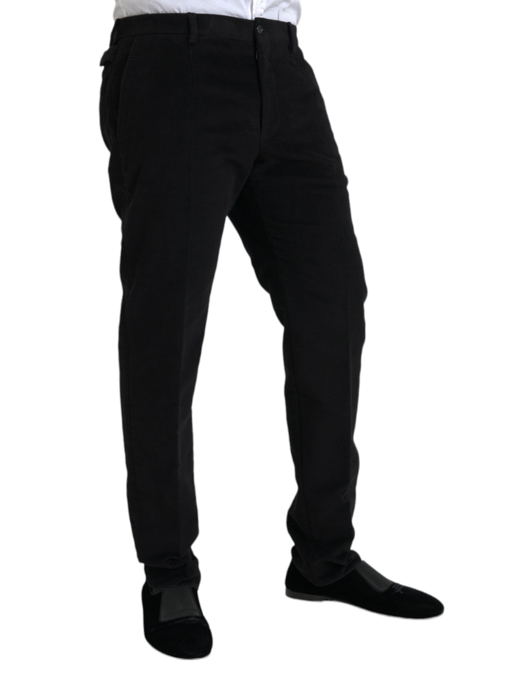 Dolce &amp; Gabbana Pantalon skinny en velours de coton noir