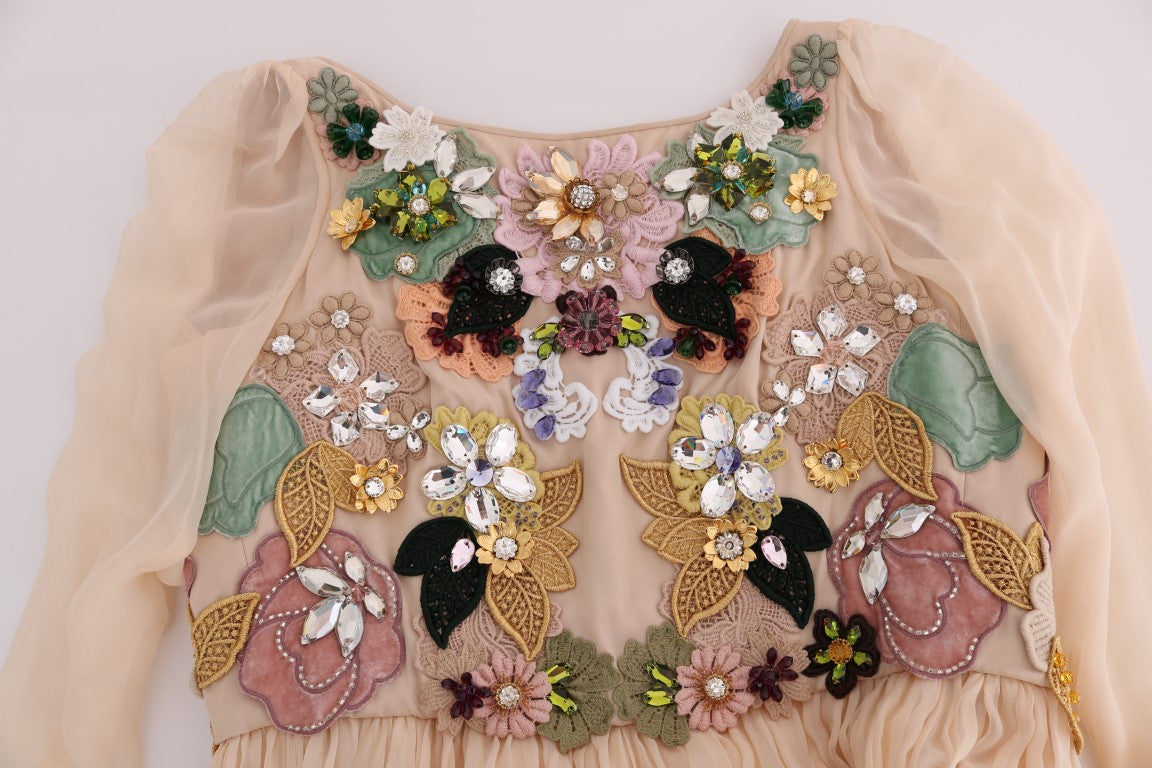 Dolce &amp; Gabbana Robe longue en soie brodée florale élégante